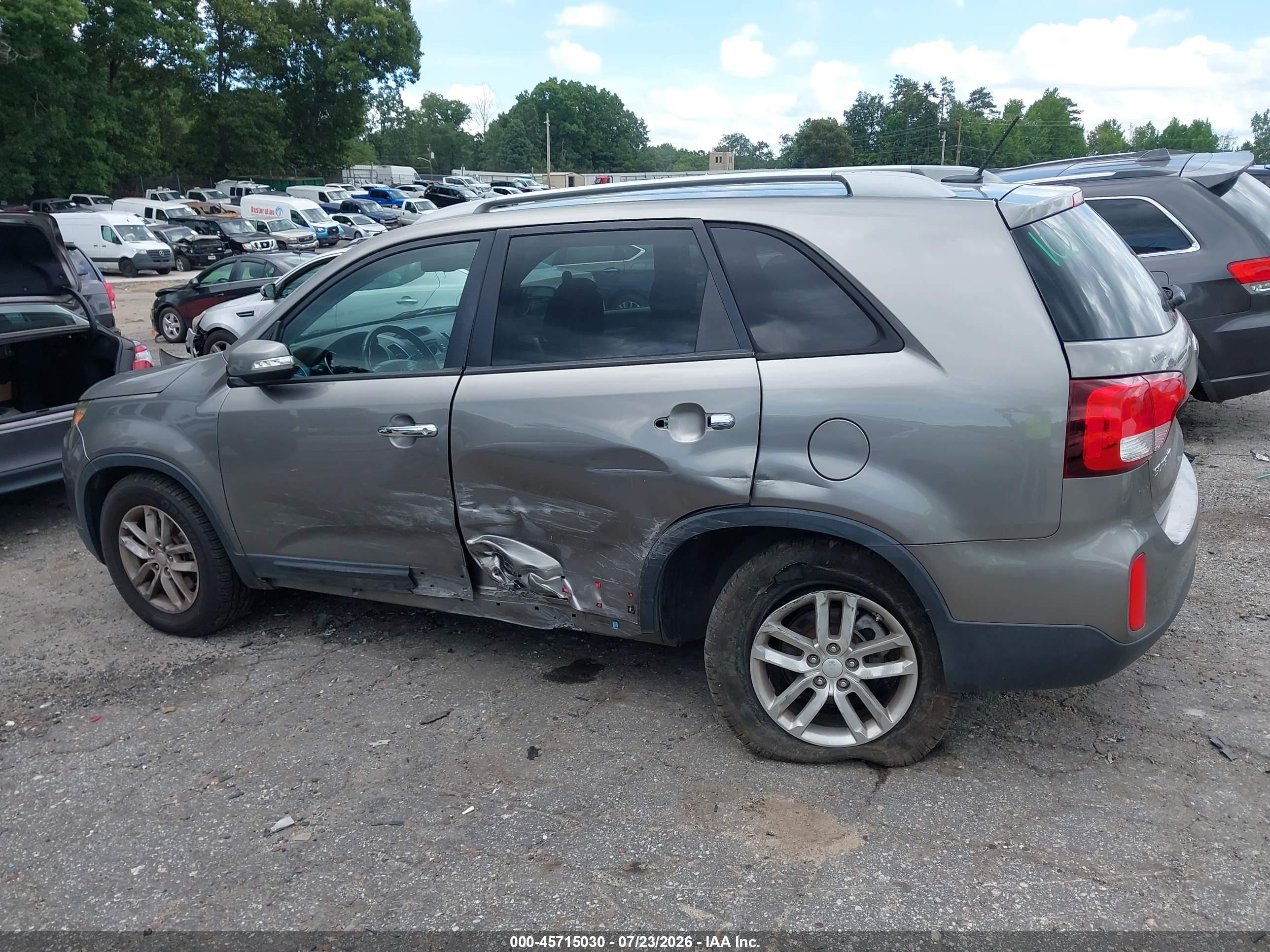 2015 Kia Sorento Lx Gray vin: 5XYKT3A60FG557594