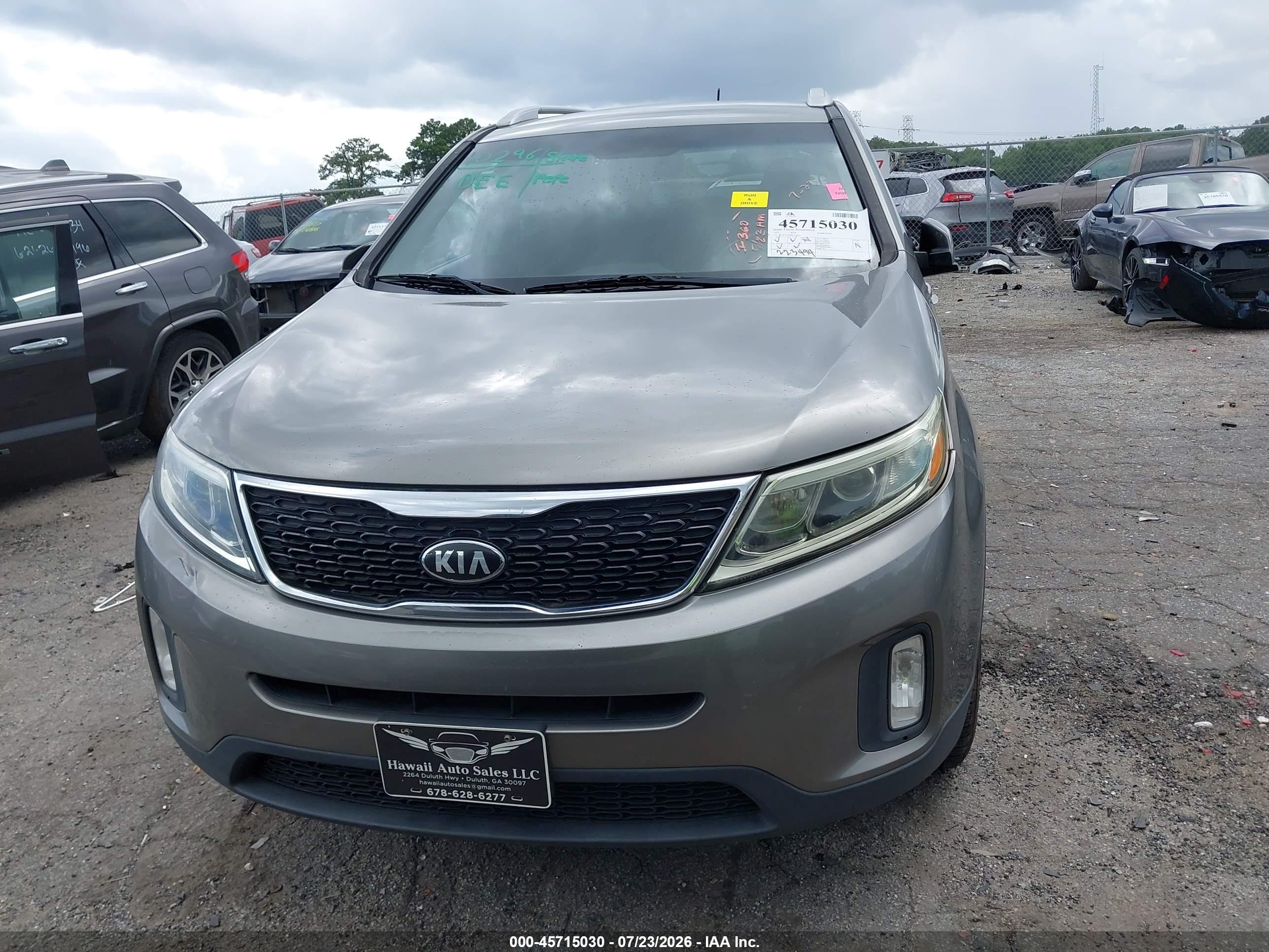 2015 Kia Sorento Lx Gray vin: 5XYKT3A60FG557594