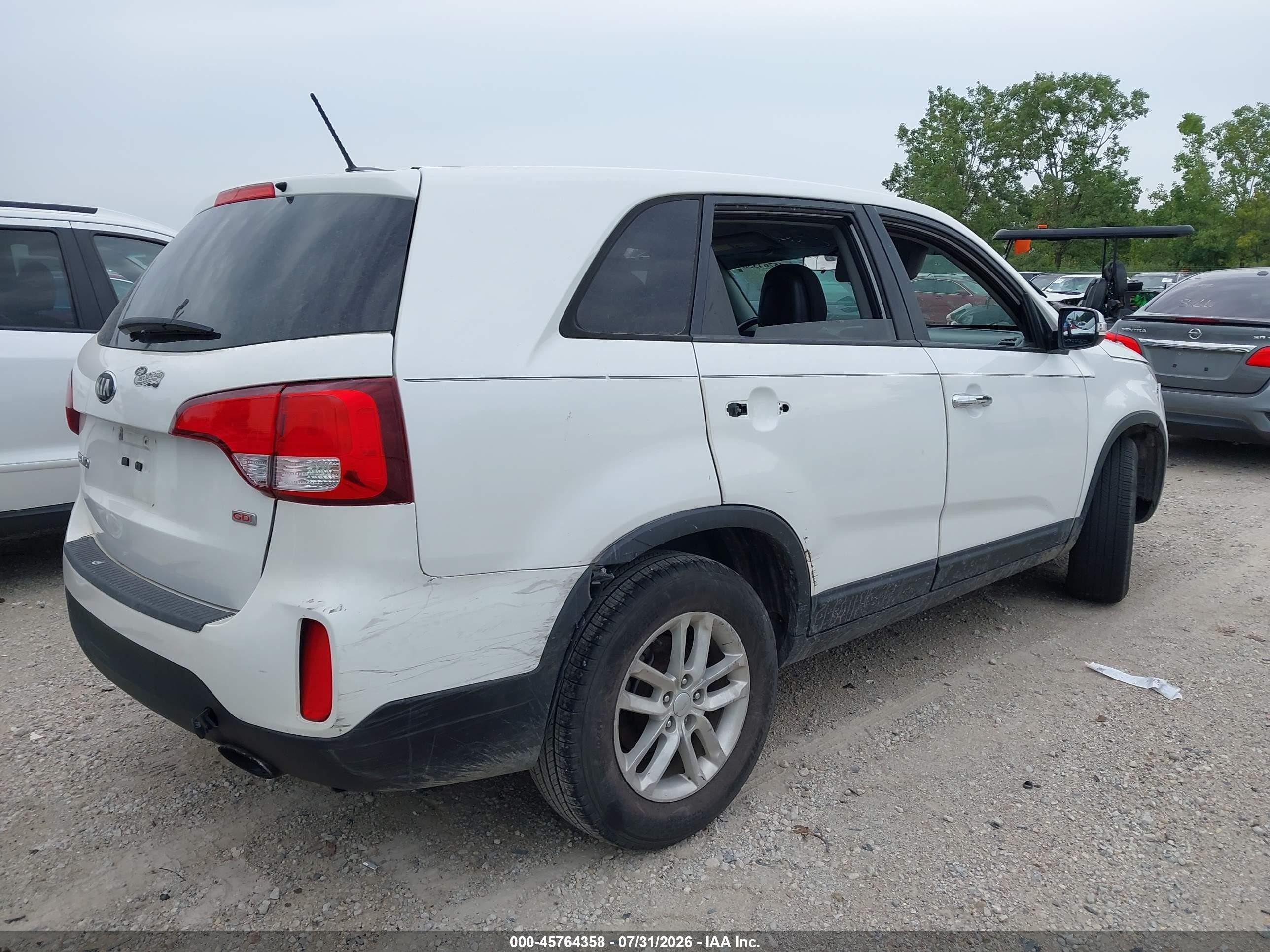 2015 Kia Sorento Lx White vin: 5XYKT3A60FG577232