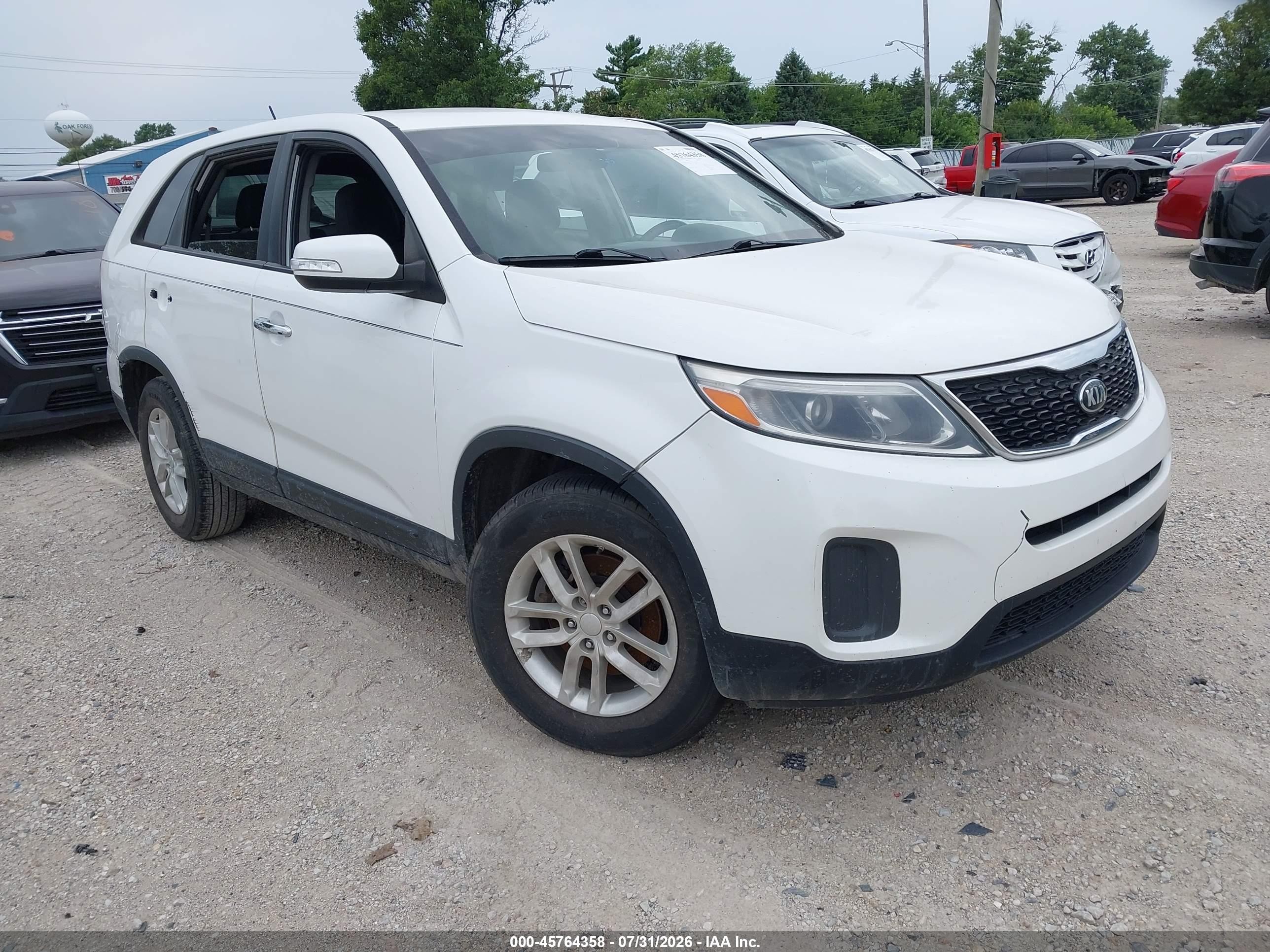 2015 Kia Sorento Lx White vin: 5XYKT3A60FG577232