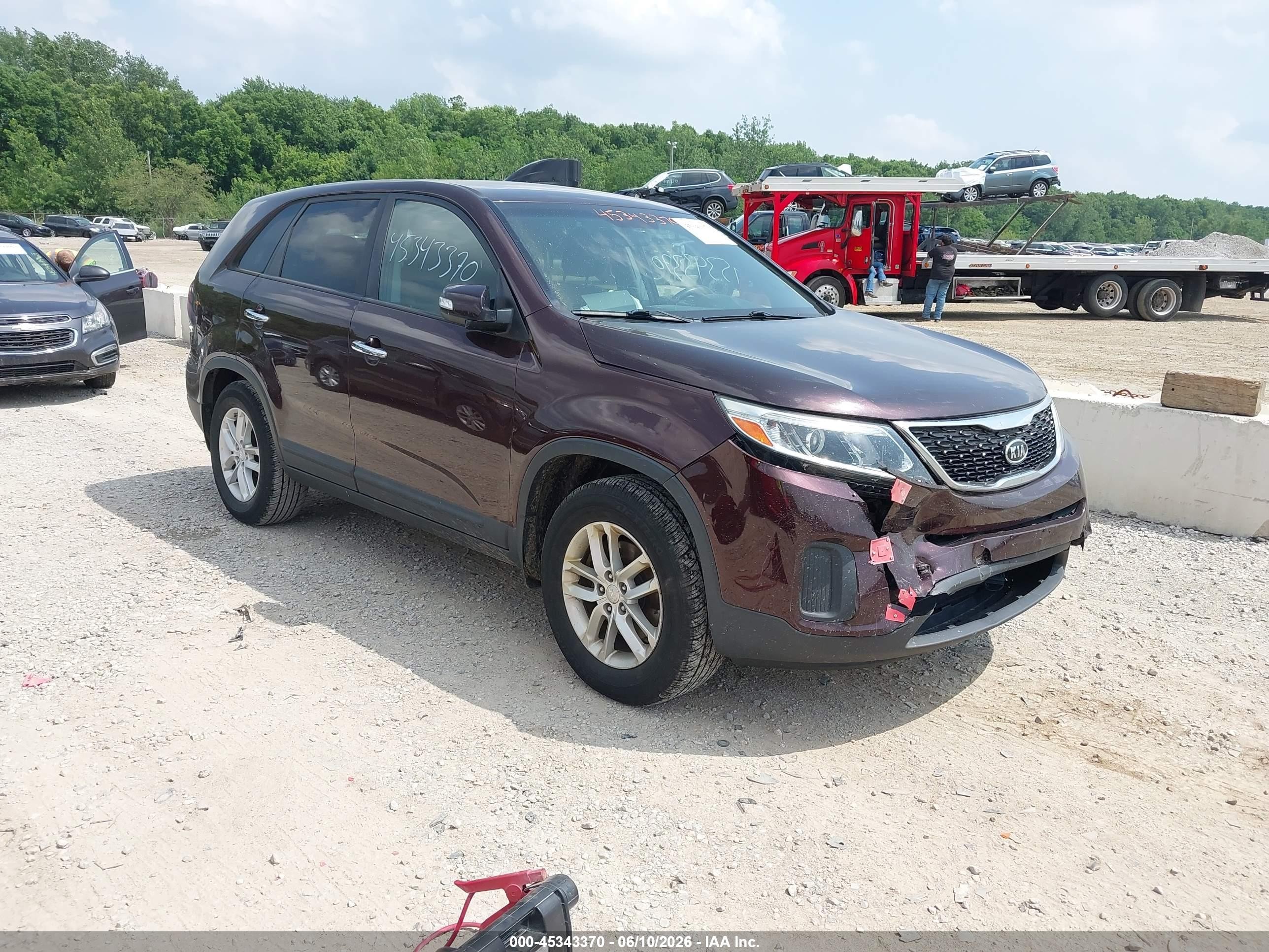 2015 Kia Sorento Lx Burgundy vin: 5XYKT3A60FG643827