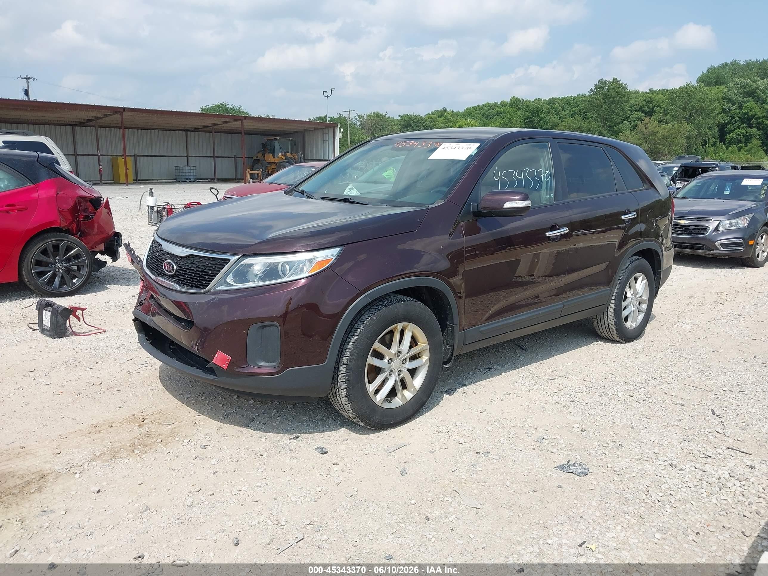 2015 Kia Sorento Lx Burgundy vin: 5XYKT3A60FG643827
