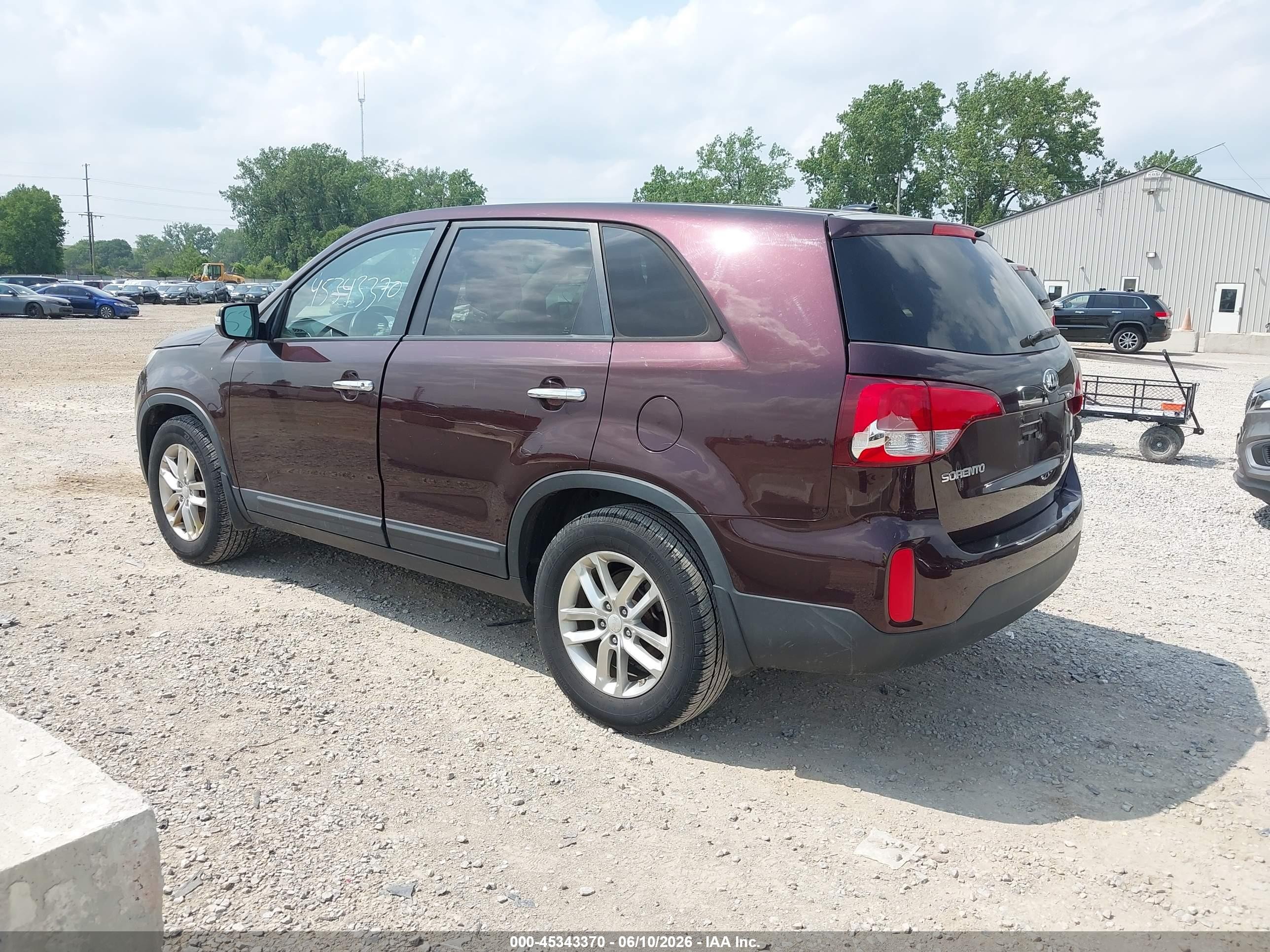 2015 Kia Sorento Lx Burgundy vin: 5XYKT3A60FG643827