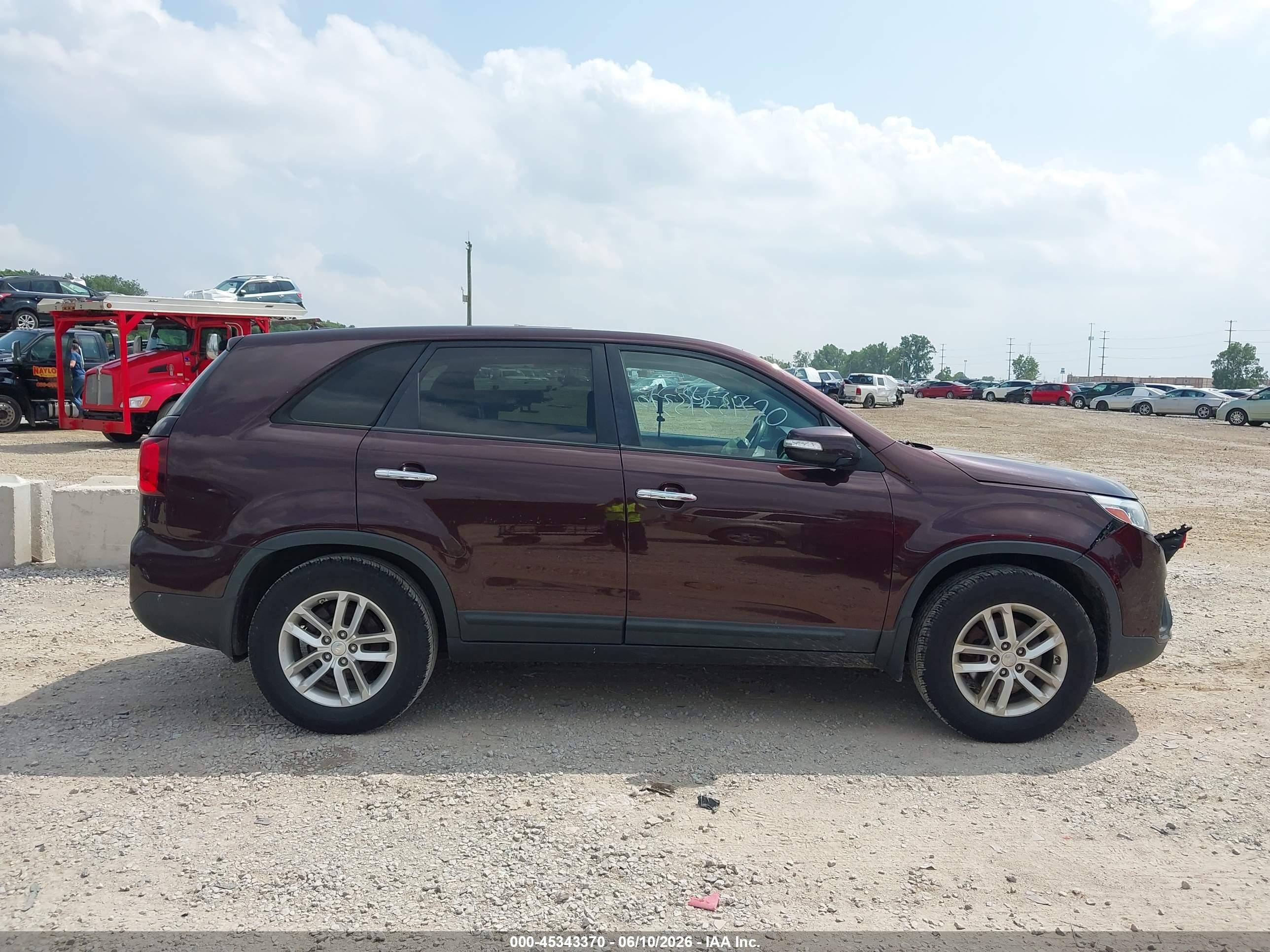 2015 Kia Sorento Lx Burgundy vin: 5XYKT3A60FG643827