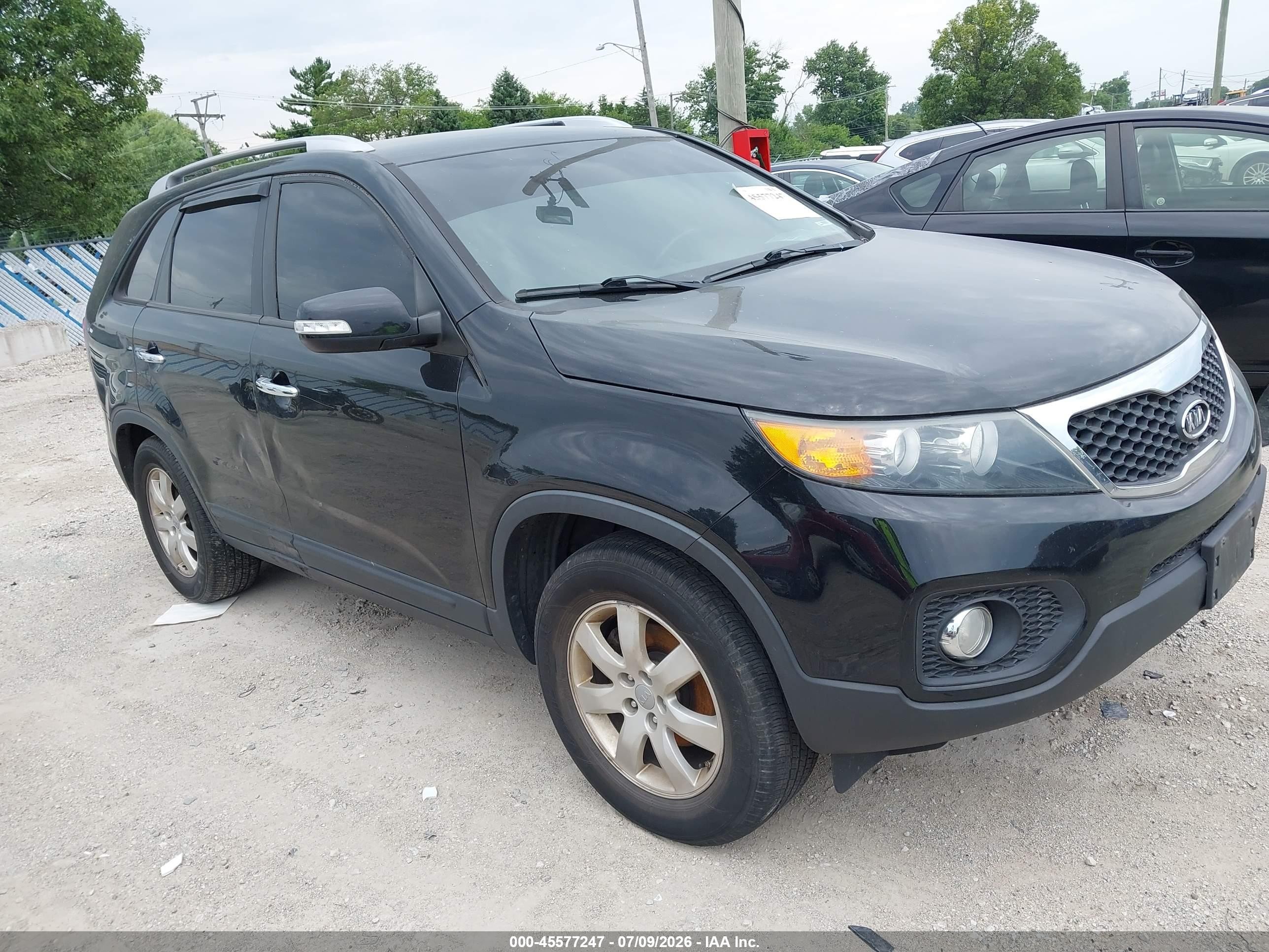 2013 Kia Sorento Lx Black vin: 5XYKT3A61DG407054