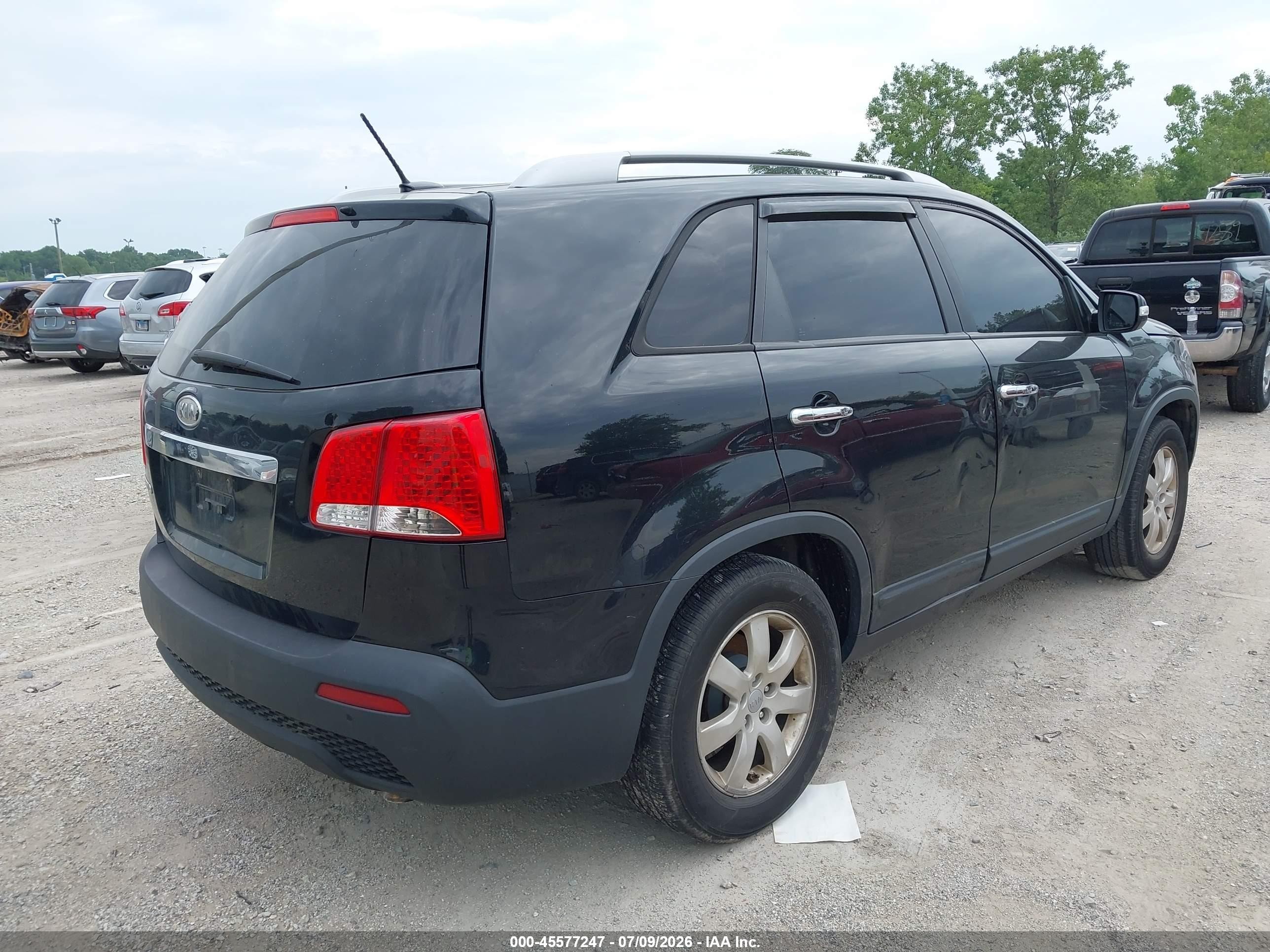 2013 Kia Sorento Lx Black vin: 5XYKT3A61DG407054