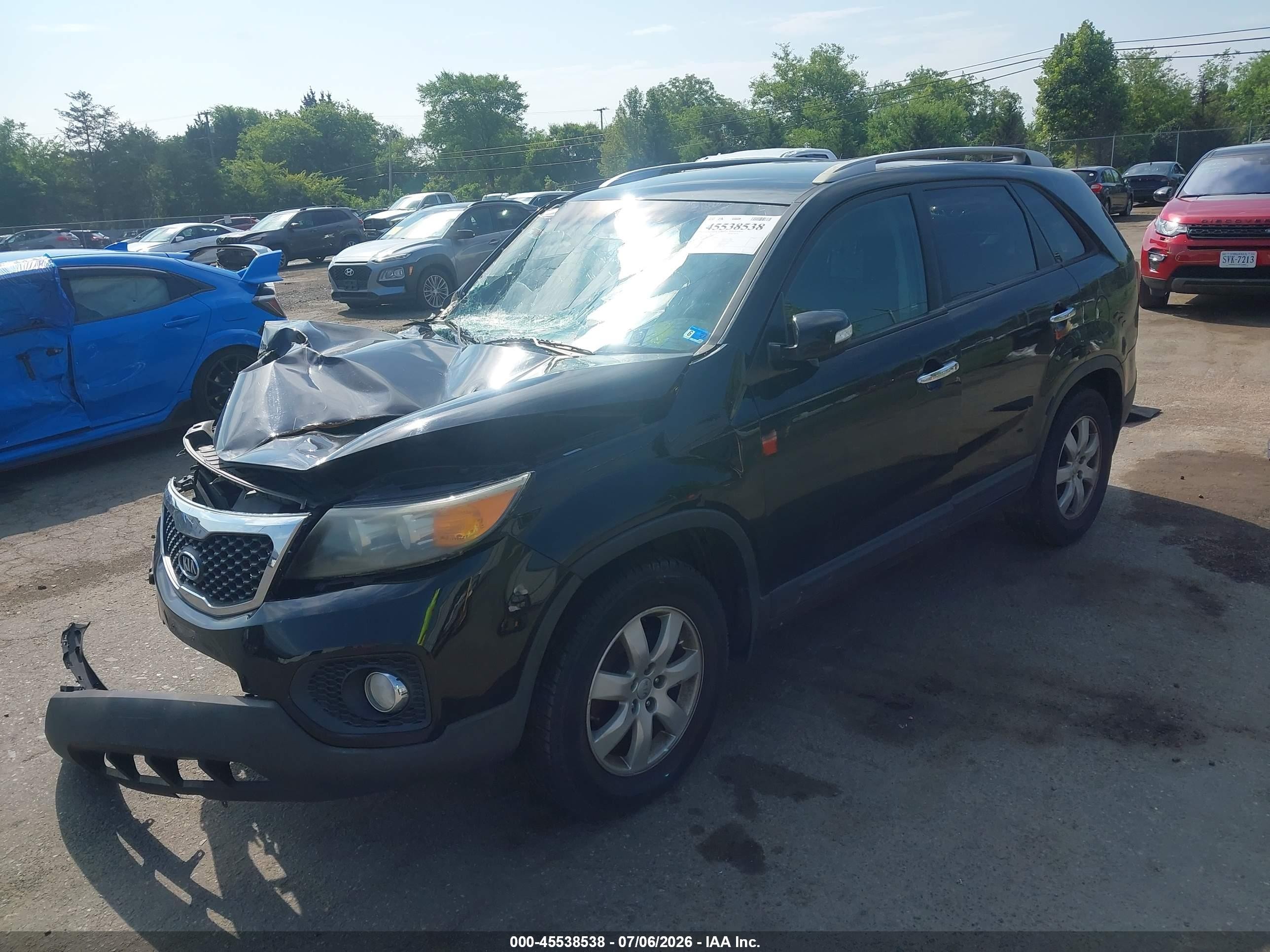 2013 Kia Sorento Lx Black vin: 5XYKT3A61DG416417