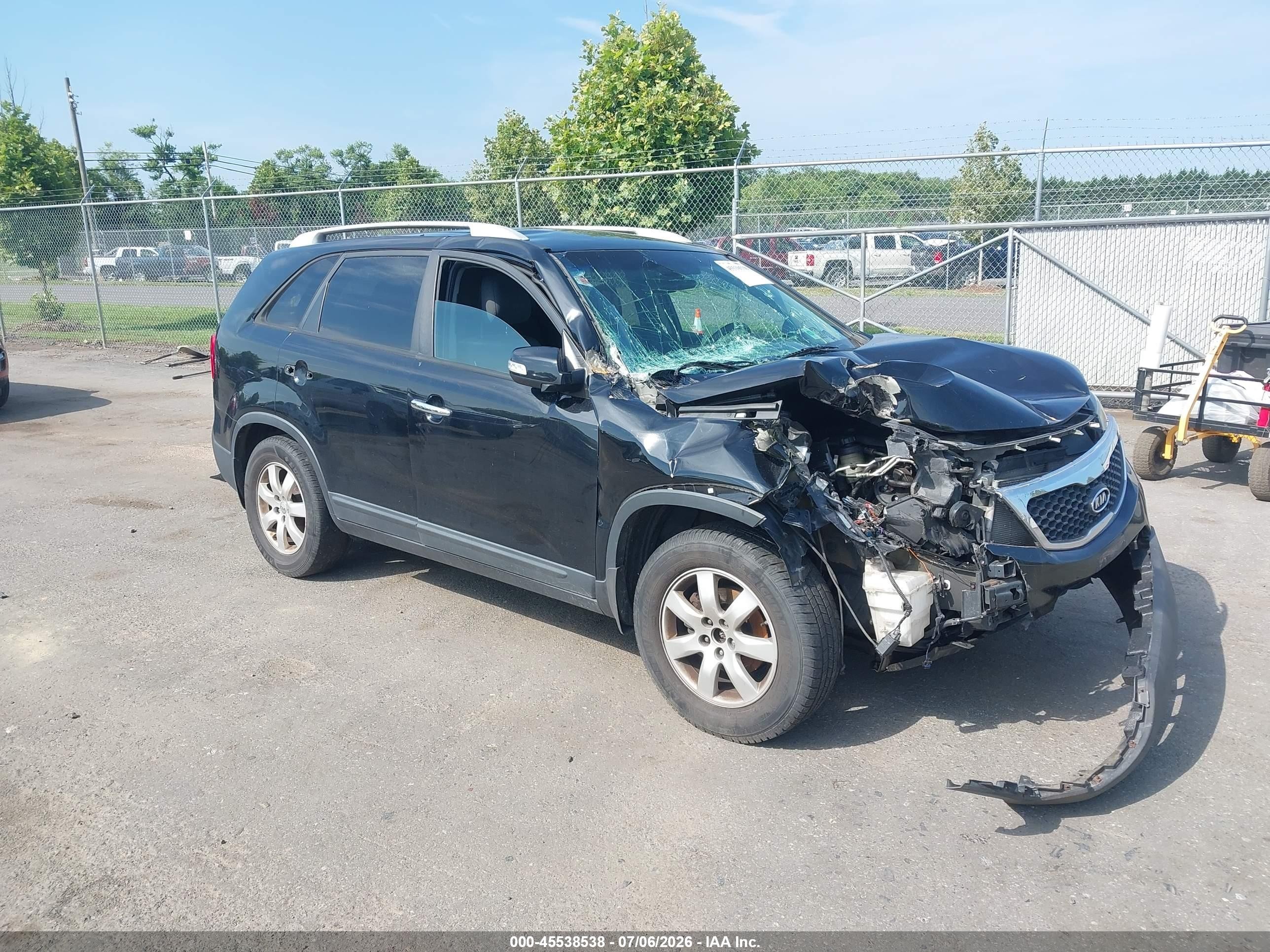 2013 Kia Sorento Lx Black vin: 5XYKT3A61DG416417