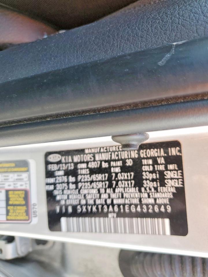 2014 Kia Sorento Lx Silver vin: 5XYKT3A61EG432649