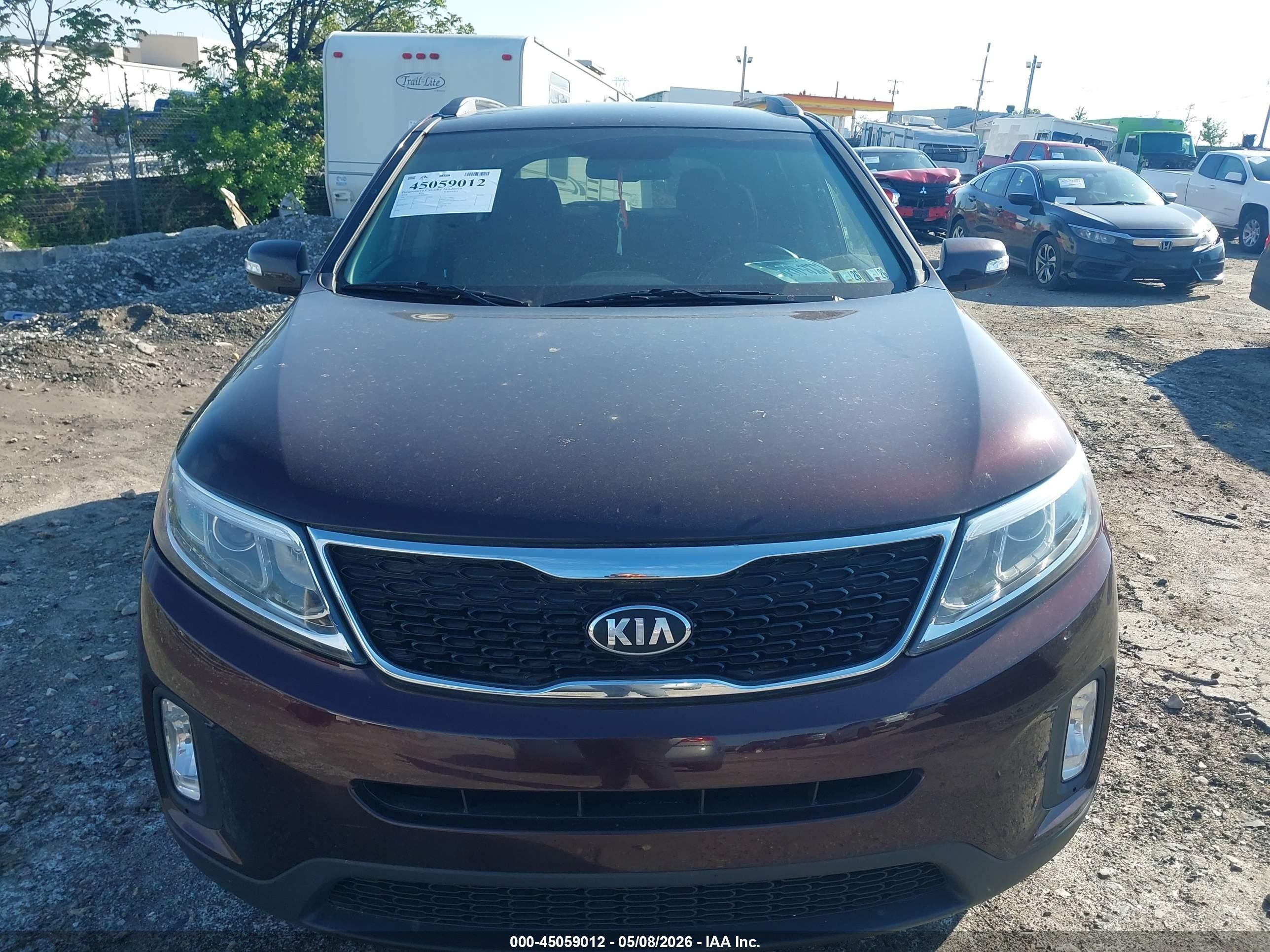 2014 Kia Sorento Lx Maroon vin: 5XYKT3A61EG455655
