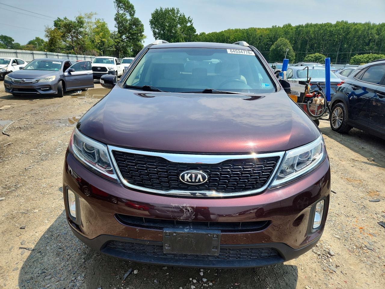 2014 Kia Sorento Lx Burgundy vin: 5XYKT3A61EG479664