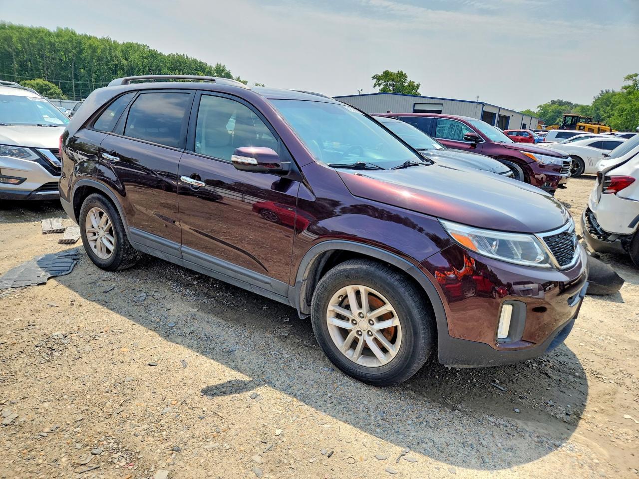 2014 Kia Sorento Lx Burgundy vin: 5XYKT3A61EG479664