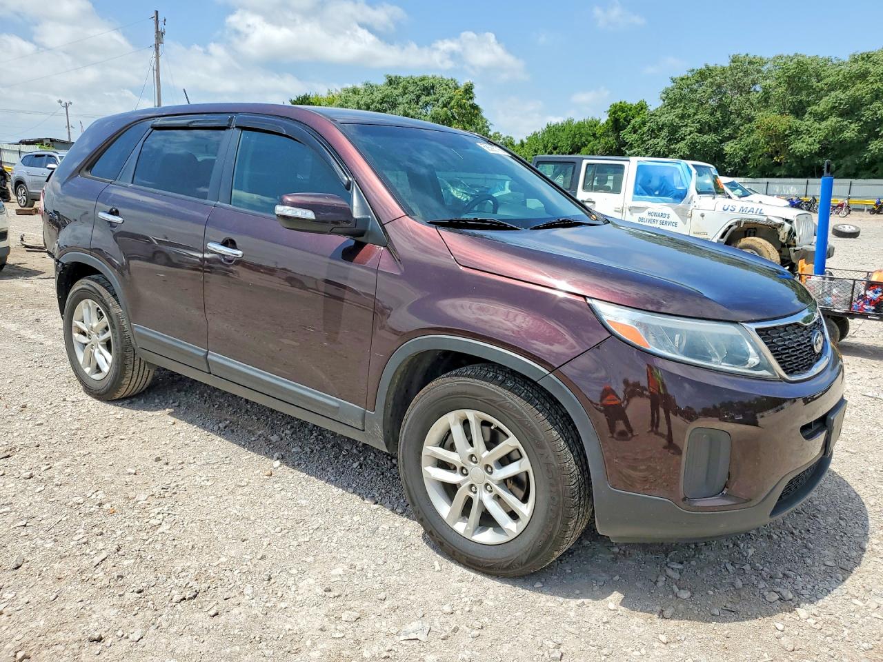2015 Kia Sorento Lx Burgundy vin: 5XYKT3A61FG588692