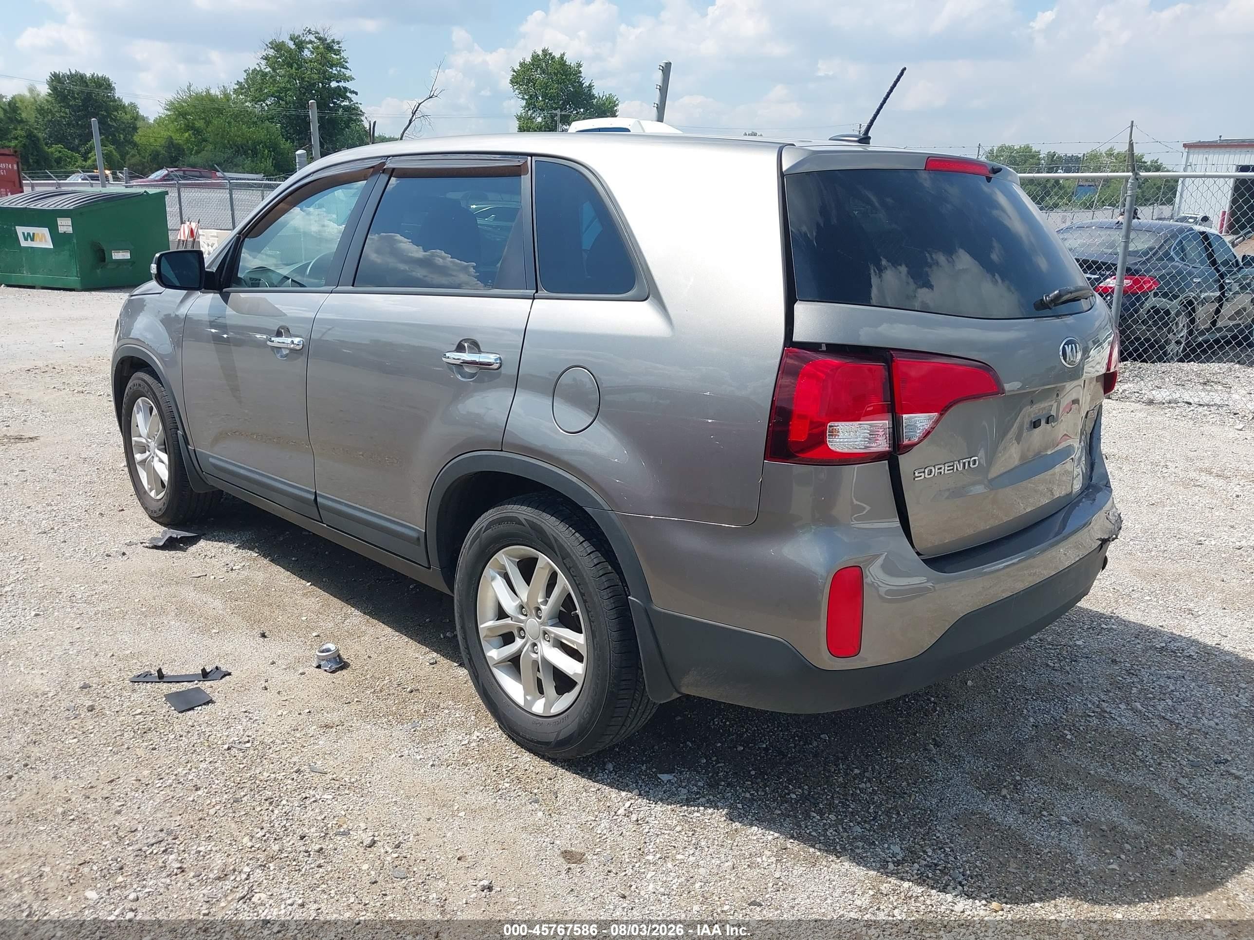 2015 Kia Sorento Lx Gray vin: 5XYKT3A61FG603515