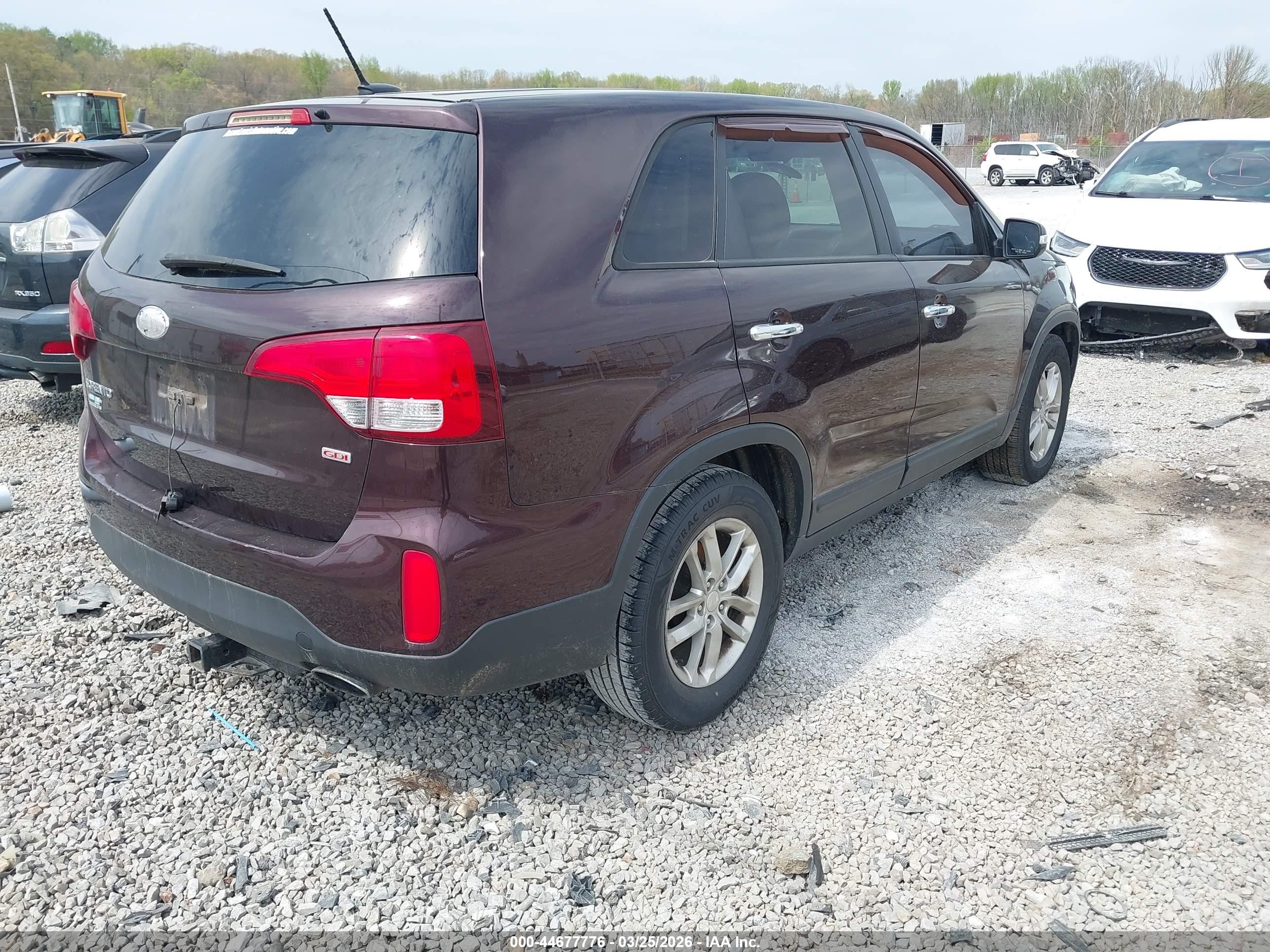 2015 Kia Sorento Lx Maroon vin: 5XYKT3A61FG655534