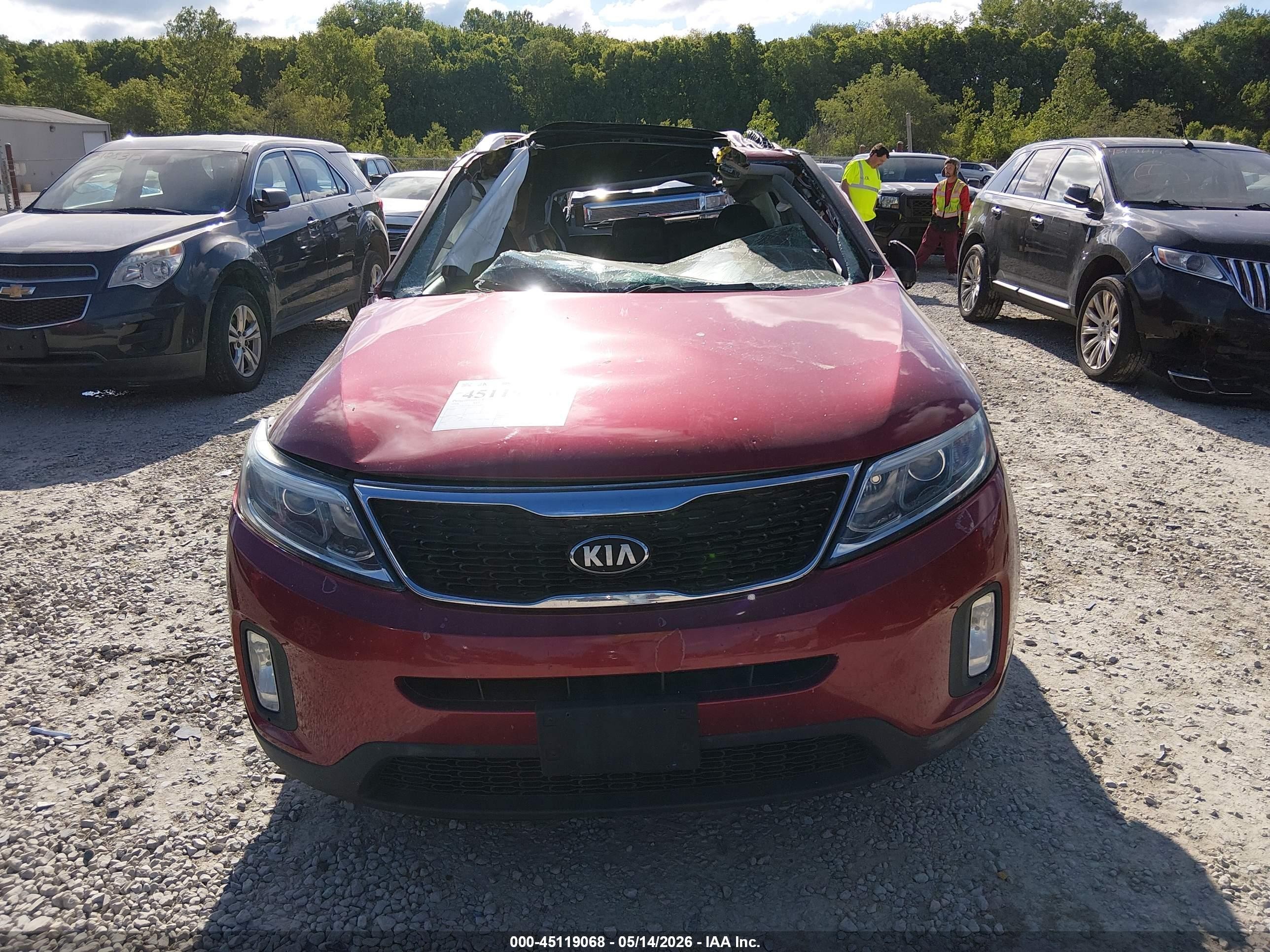 2014 Kia Sorento Lx Red vin: 5XYKT3A62EG454983