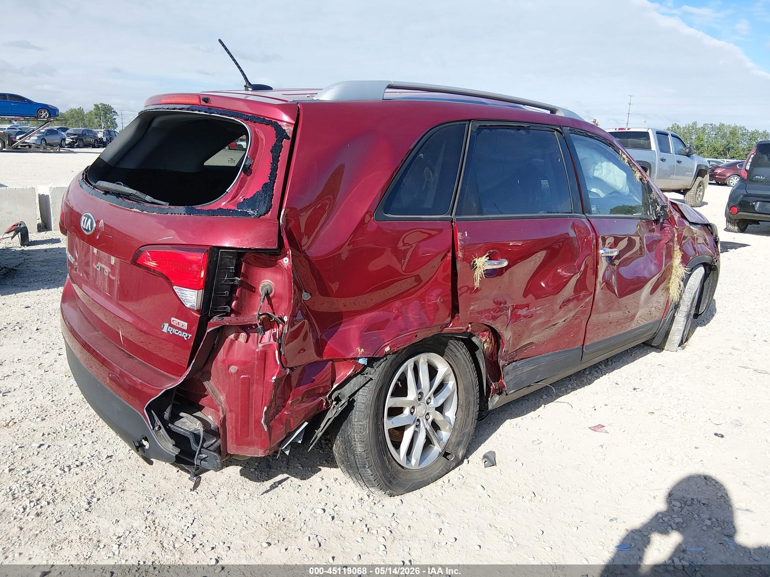 2014 Kia Sorento Lx Red vin: 5XYKT3A62EG454983
