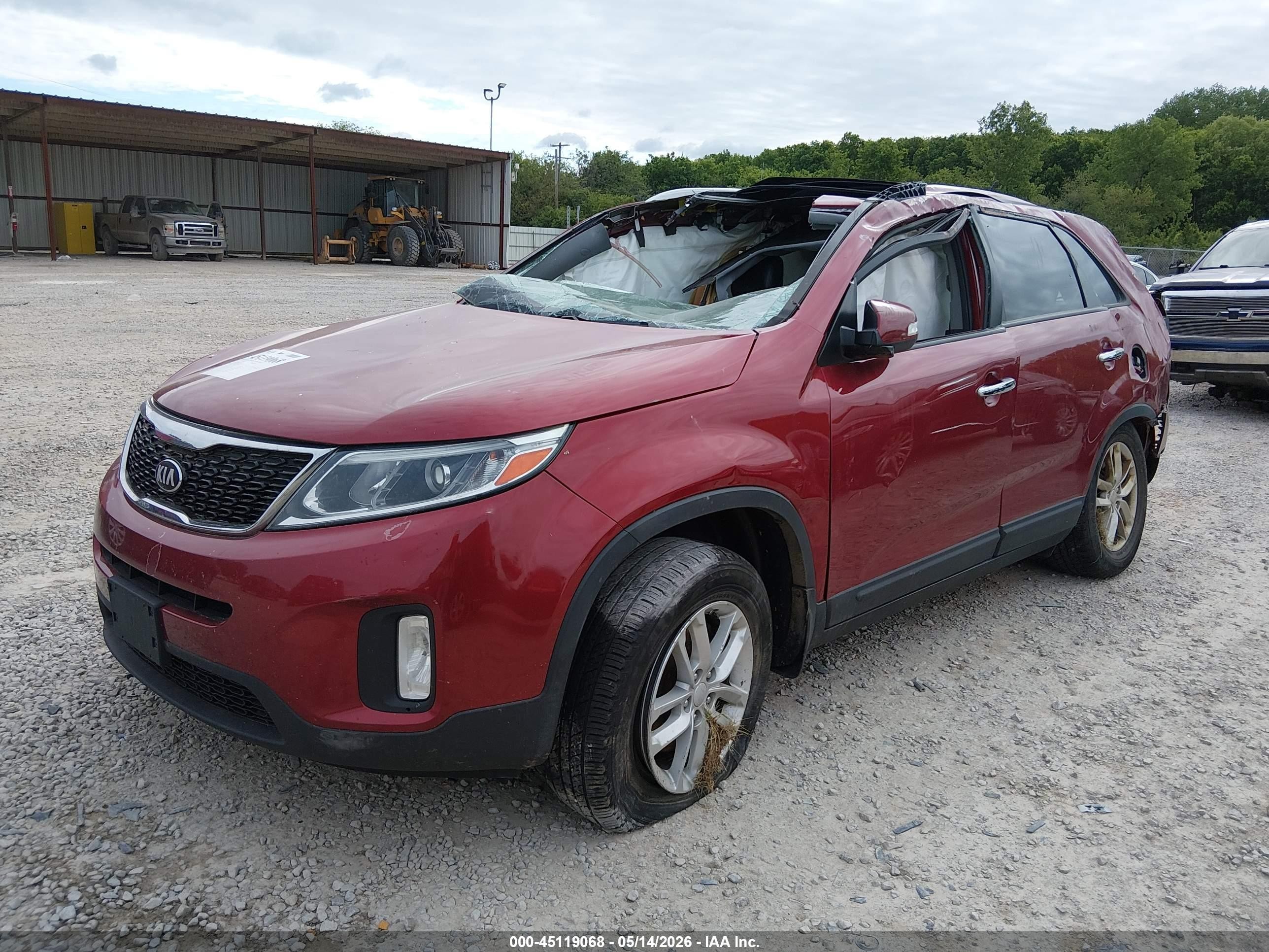 2014 Kia Sorento Lx Red vin: 5XYKT3A62EG454983