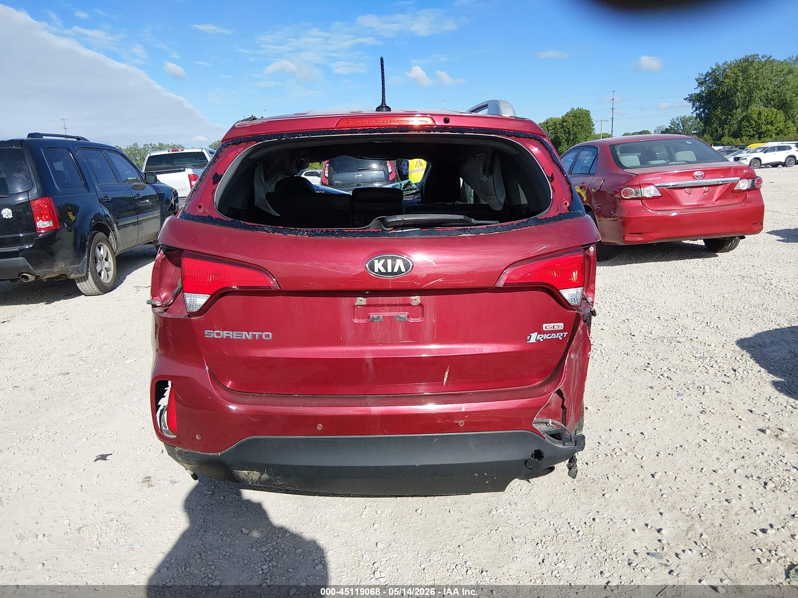 2014 Kia Sorento Lx Red vin: 5XYKT3A62EG454983