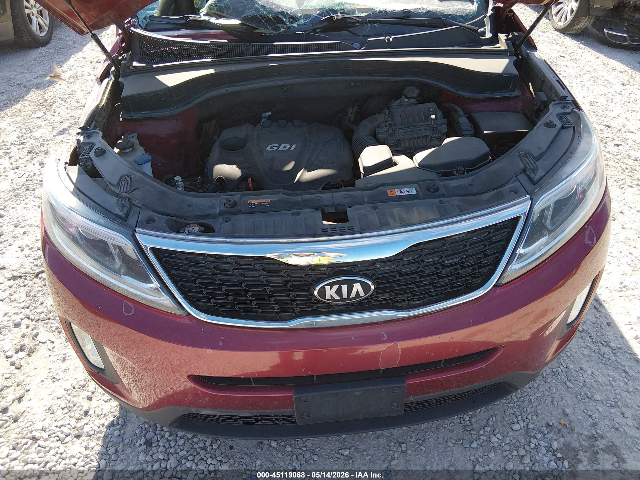 2014 Kia Sorento Lx Red vin: 5XYKT3A62EG454983