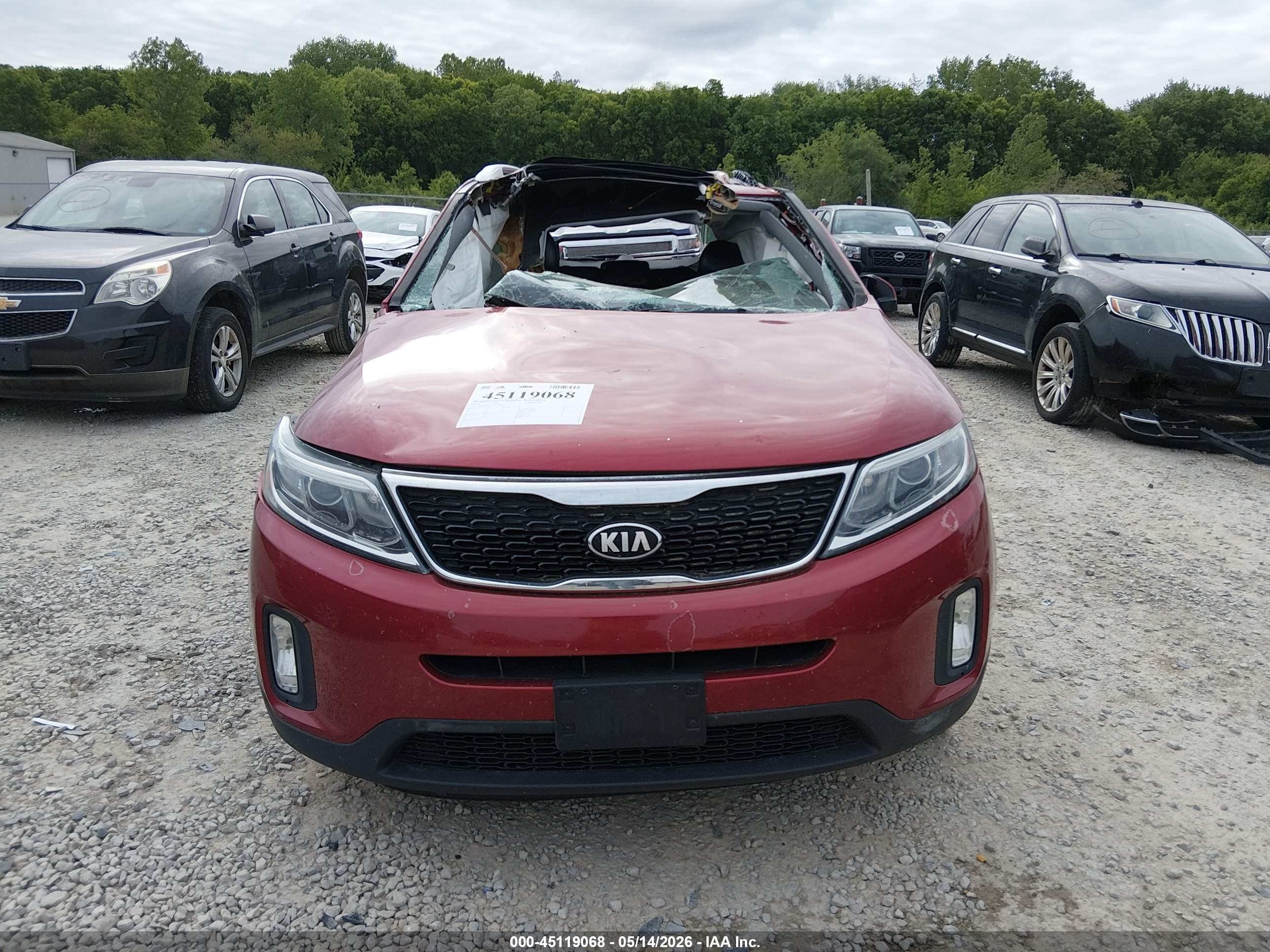 2014 Kia Sorento Lx Red vin: 5XYKT3A62EG454983