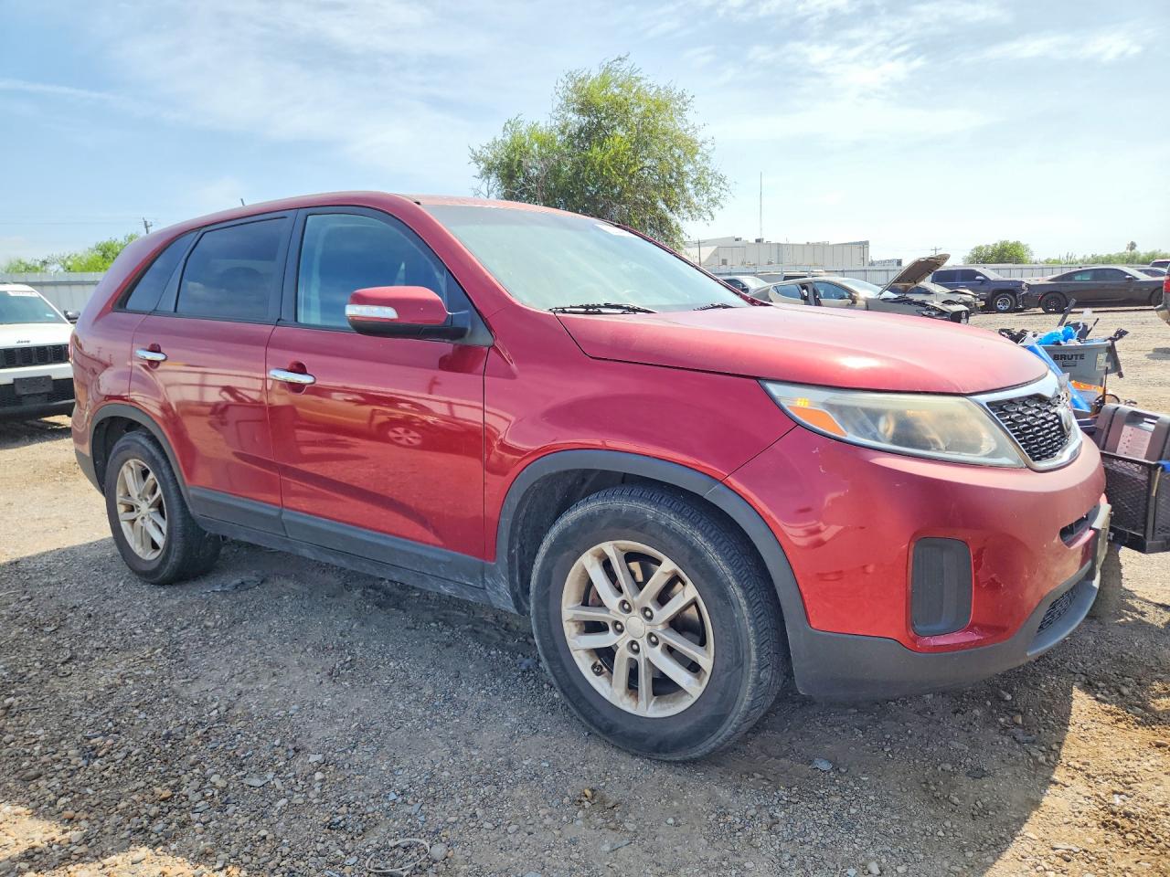 2014 Kia Sorento Lx Burgundy vin: 5XYKT3A62EG495937