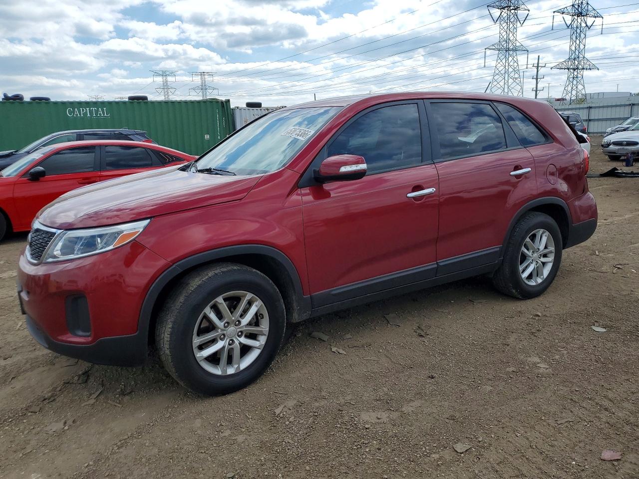 2014 Kia Sorento Lx Red vin: 5XYKT3A62EG512946