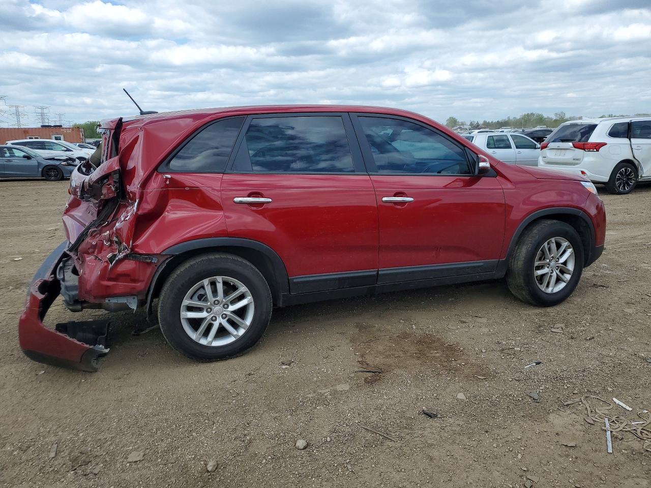 2014 Kia Sorento Lx Red vin: 5XYKT3A62EG512946