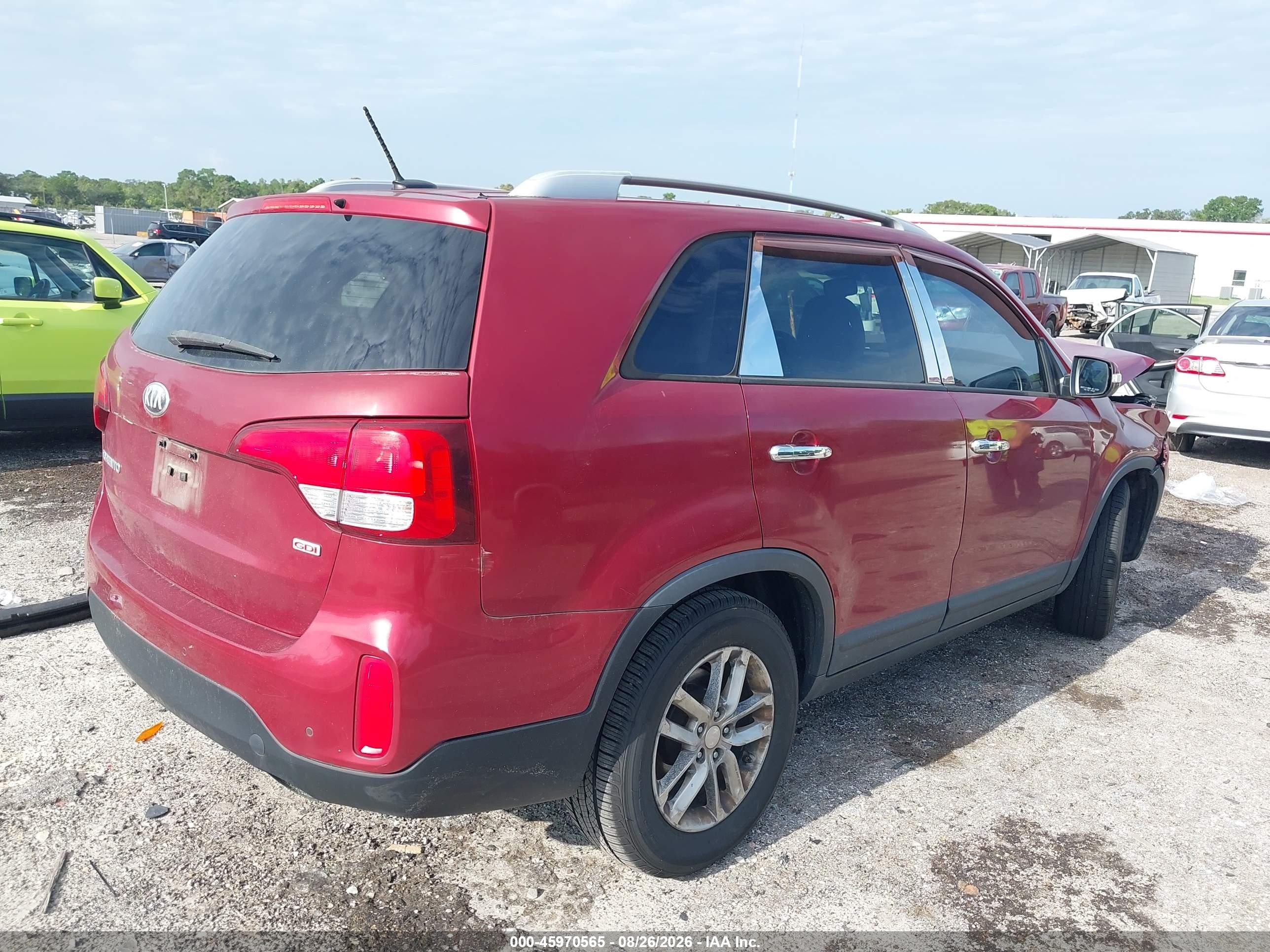 2014 Kia Sorento Lx Red vin: 5XYKT3A62EG523042