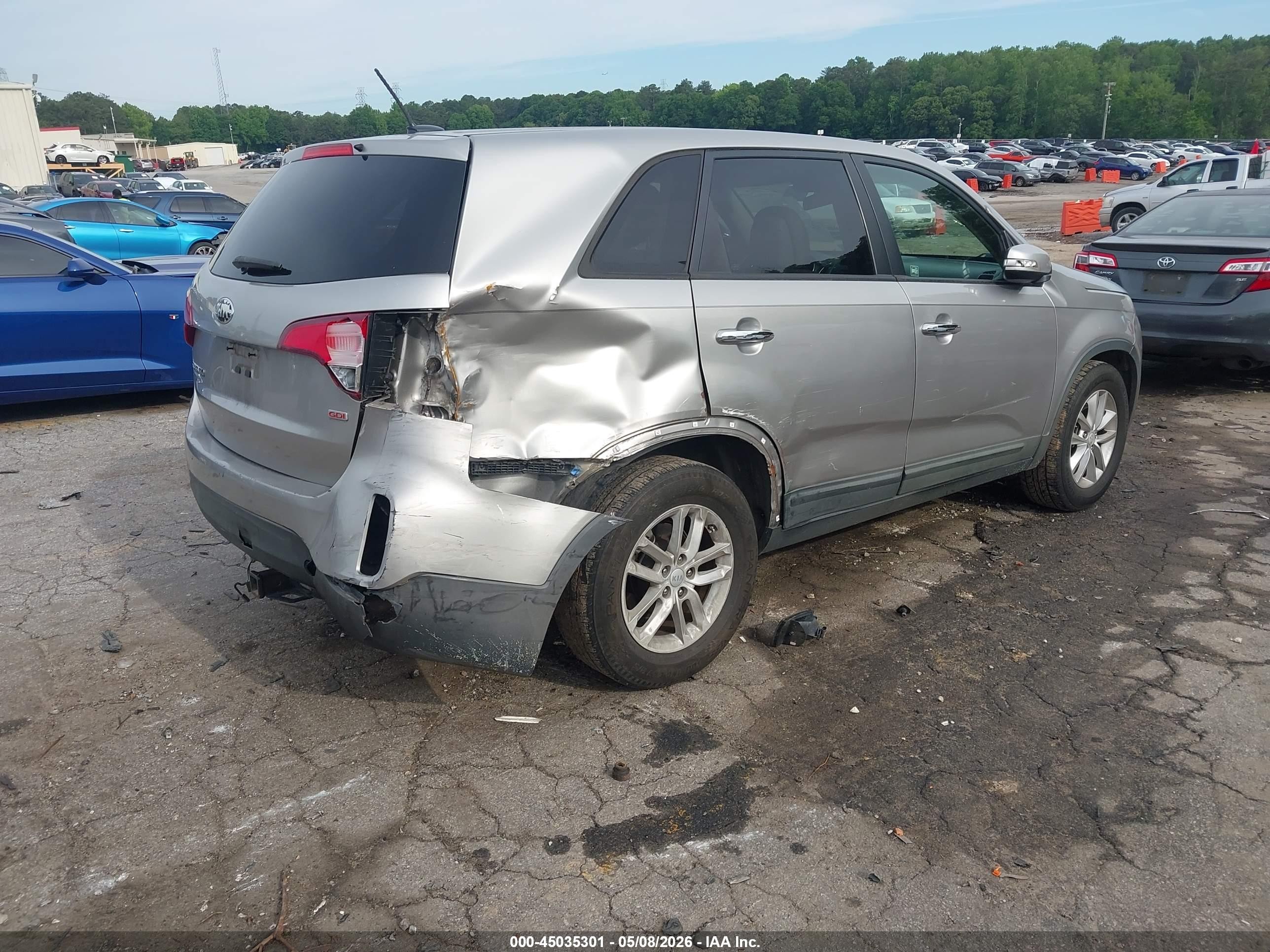 2014 Kia Sorento Lx Silver vin: 5XYKT3A62EG537314