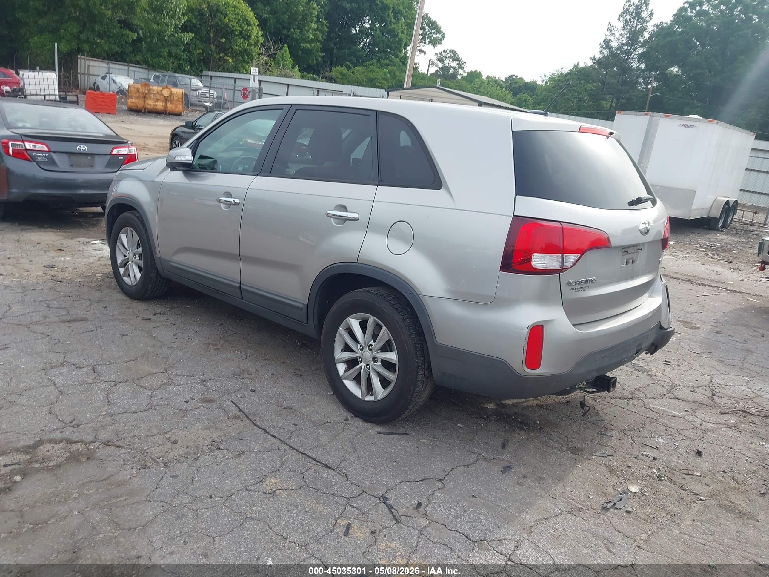 2014 Kia Sorento Lx Silver vin: 5XYKT3A62EG537314