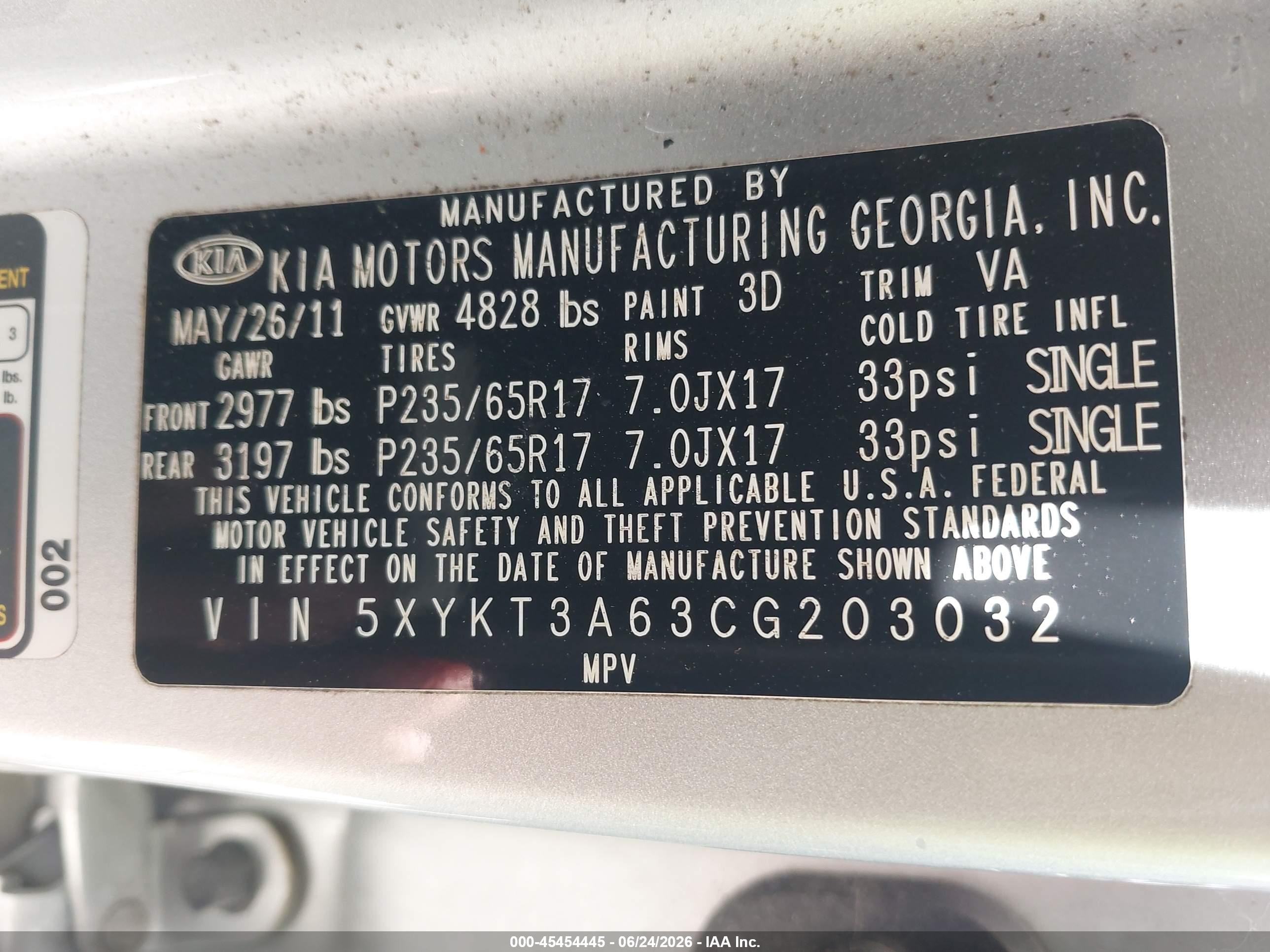2012 Kia Sorento Lx Silver vin: 5XYKT3A63CG203032