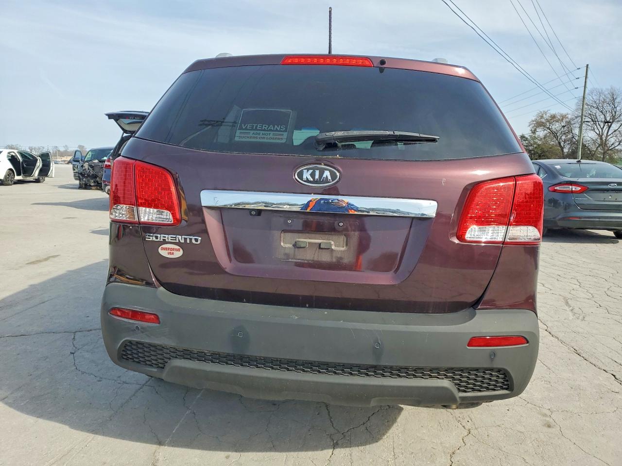 2012 Kia Sorento Lx Maroon vin: 5XYKT3A63CG254403