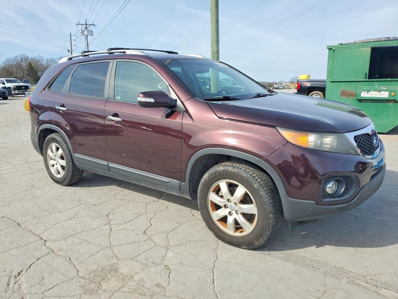 2012 Kia Sorento Lx Maroon vin: 5XYKT3A63CG254403