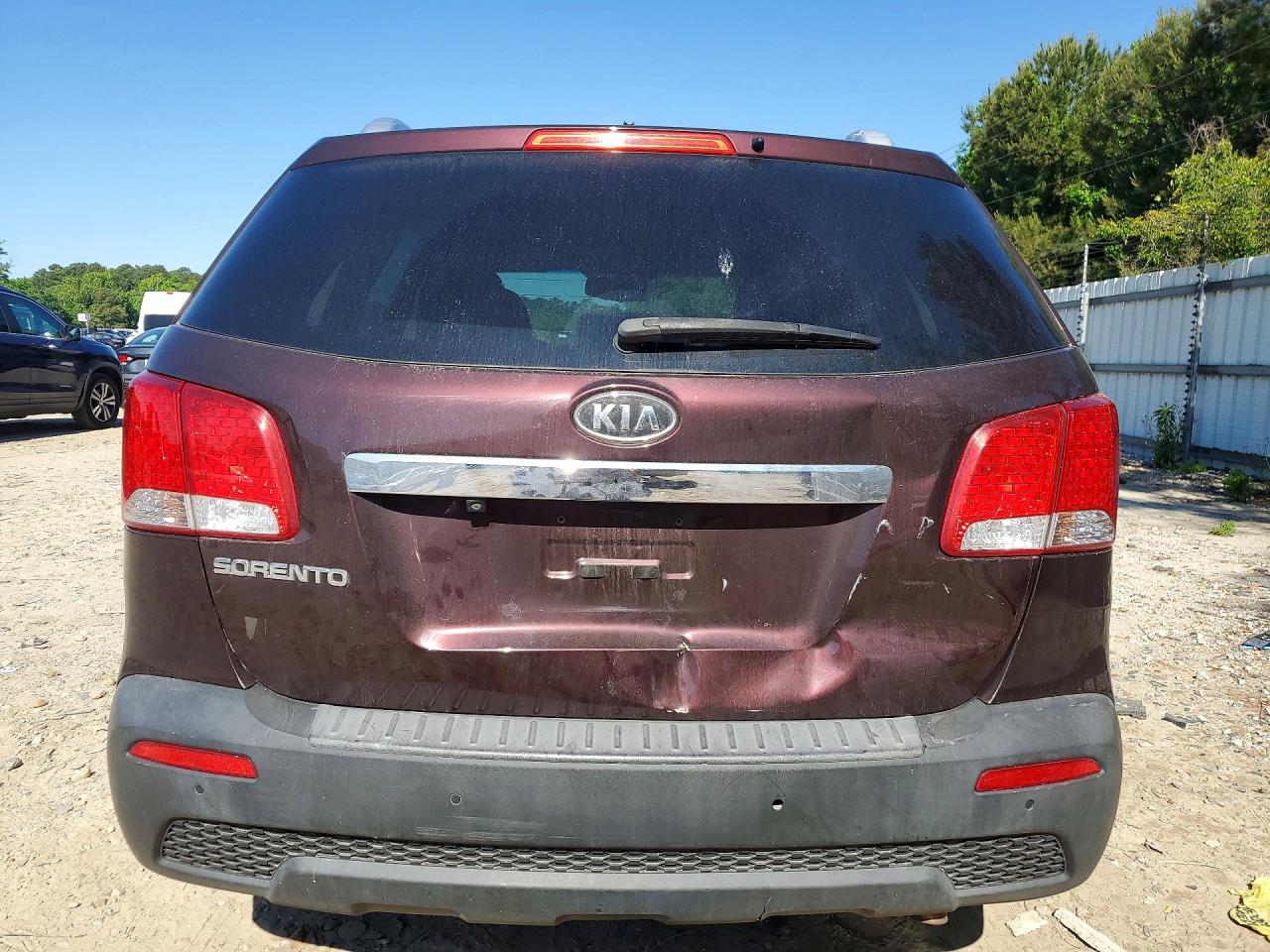 2012 Kia Sorento Lx Burgundy vin: 5XYKT3A63CG309027