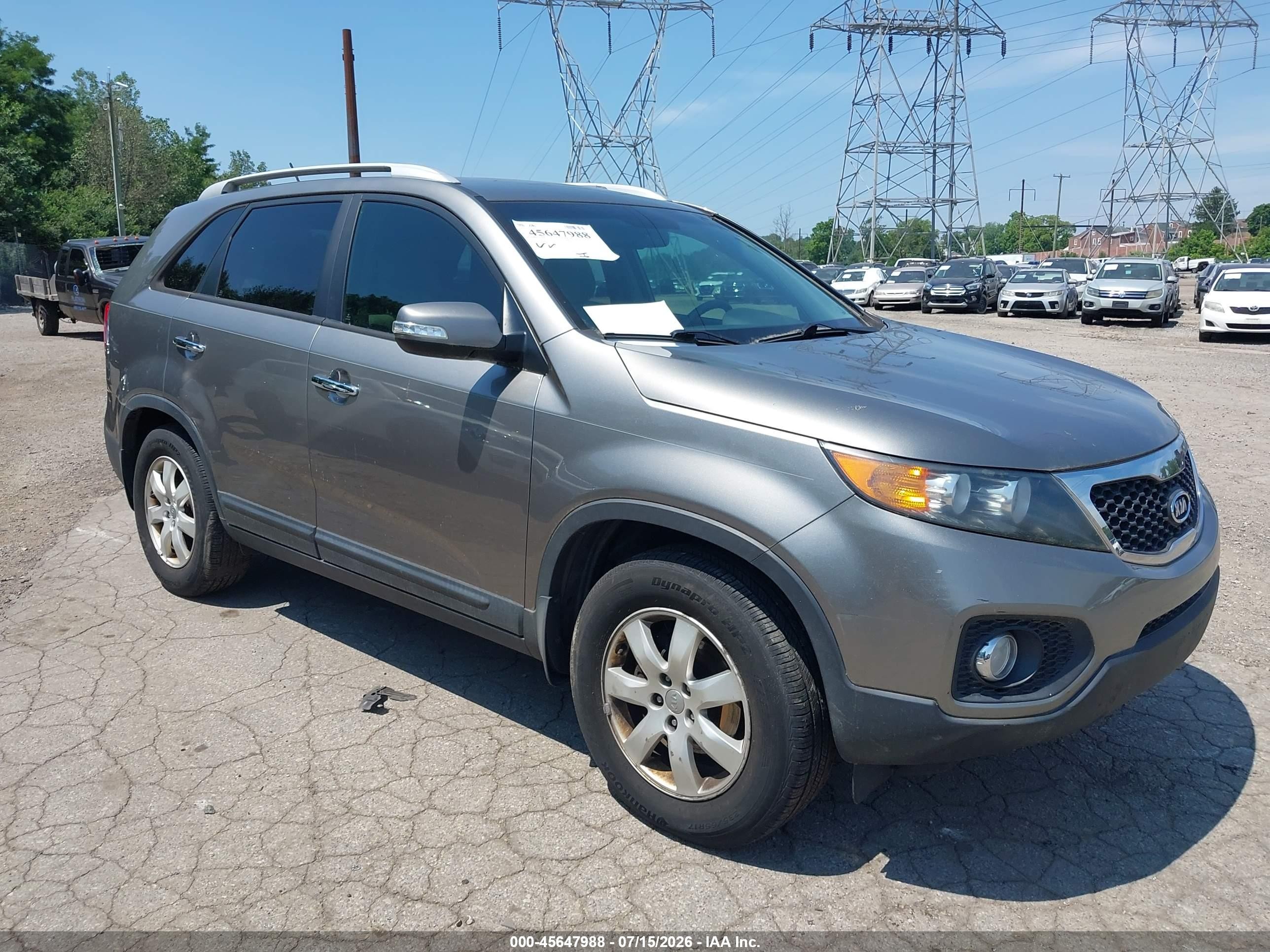 2013 Kia Sorento Lx Gray vin: 5XYKT3A63DG385526