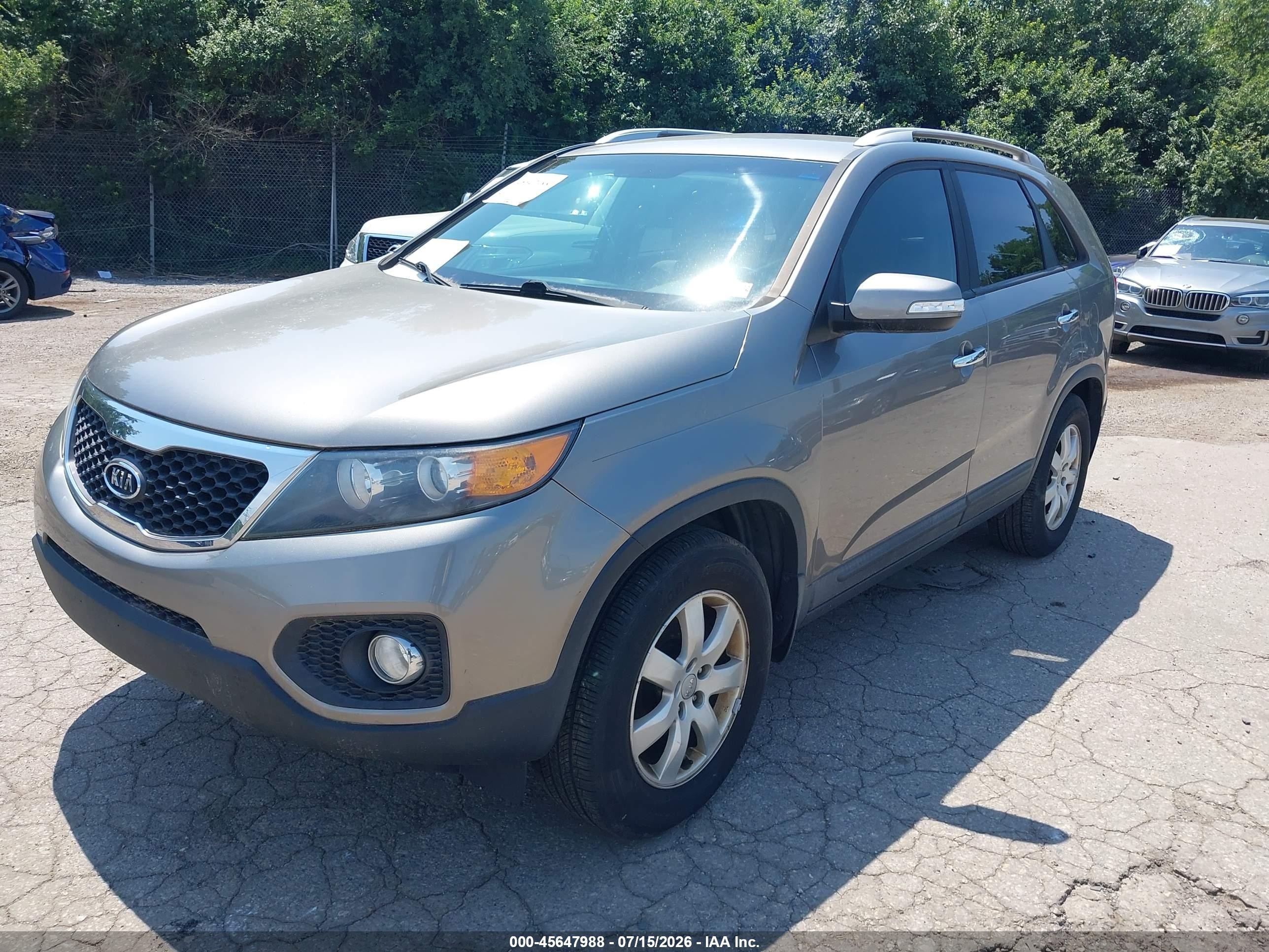 2013 Kia Sorento Lx Gray vin: 5XYKT3A63DG385526