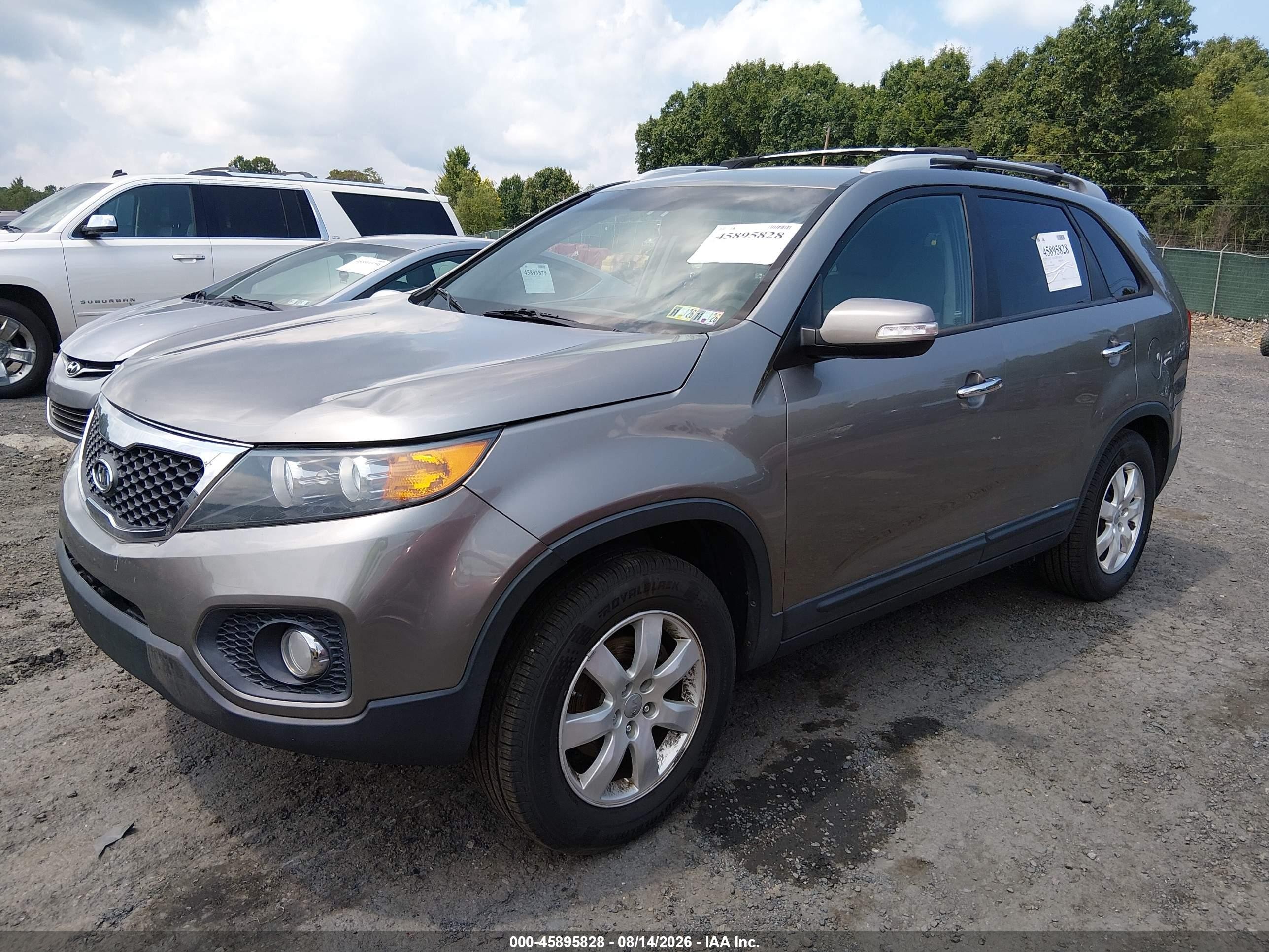 2013 Kia Sorento Lx Gray vin: 5XYKT3A63DG416659