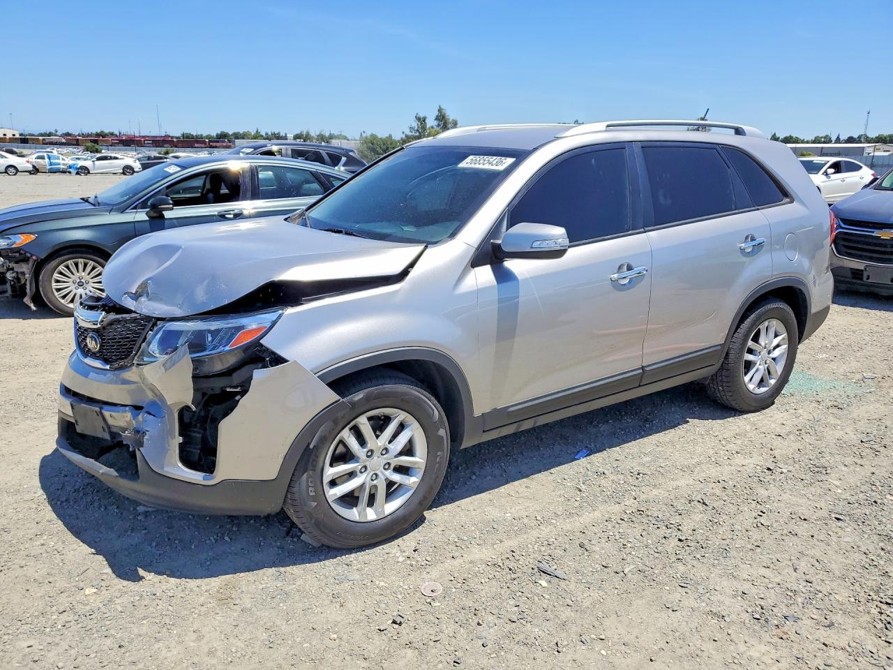 2014 Kia Sorento Lx Silver vin: 5XYKT3A63EG478645