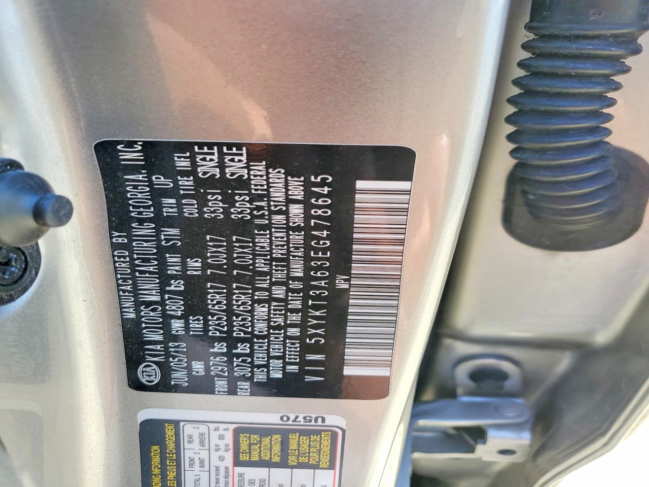 2014 Kia Sorento Lx Silver vin: 5XYKT3A63EG478645