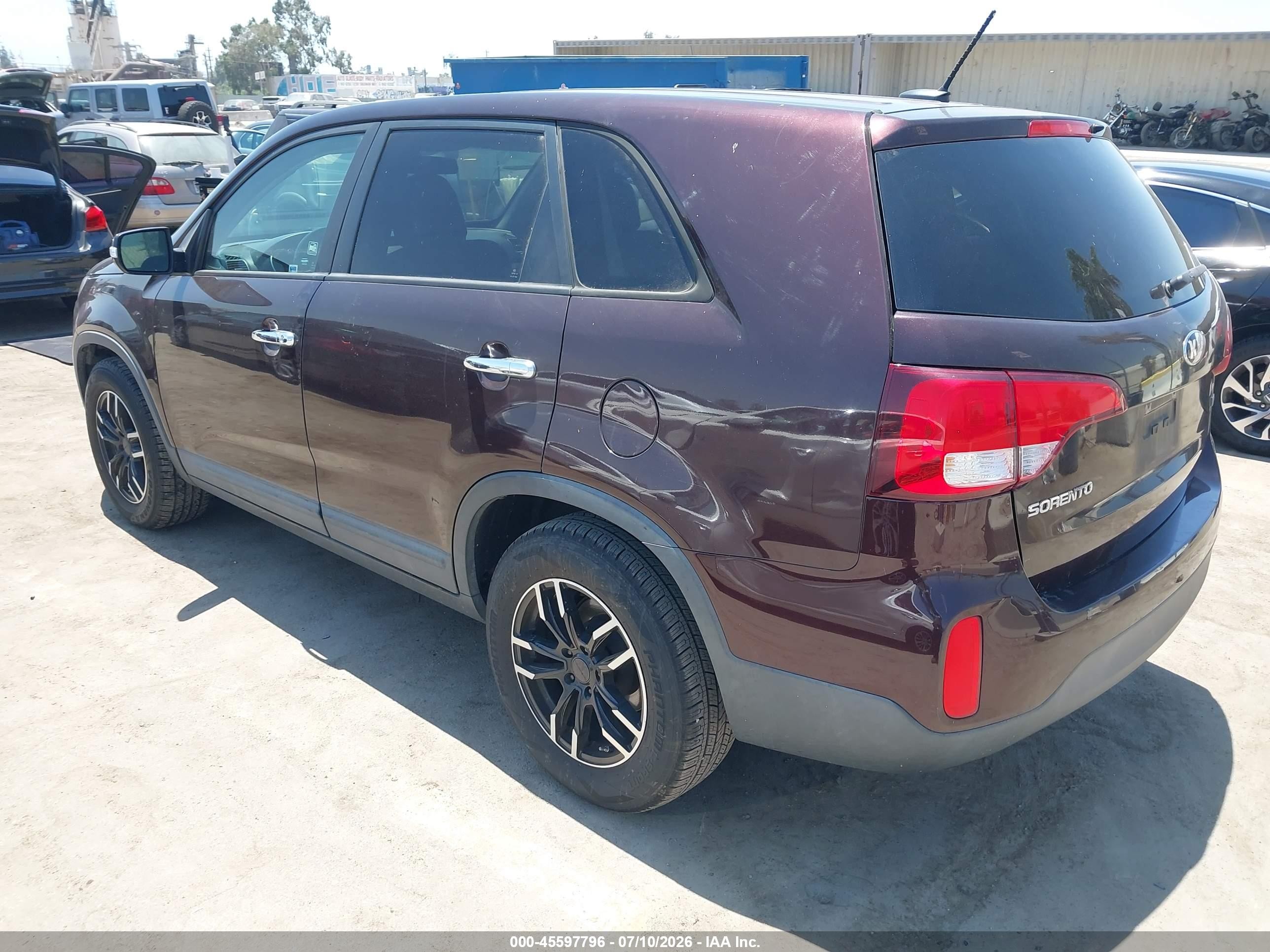 2014 Kia Sorento Lx Burgundy vin: 5XYKT3A63EG537628