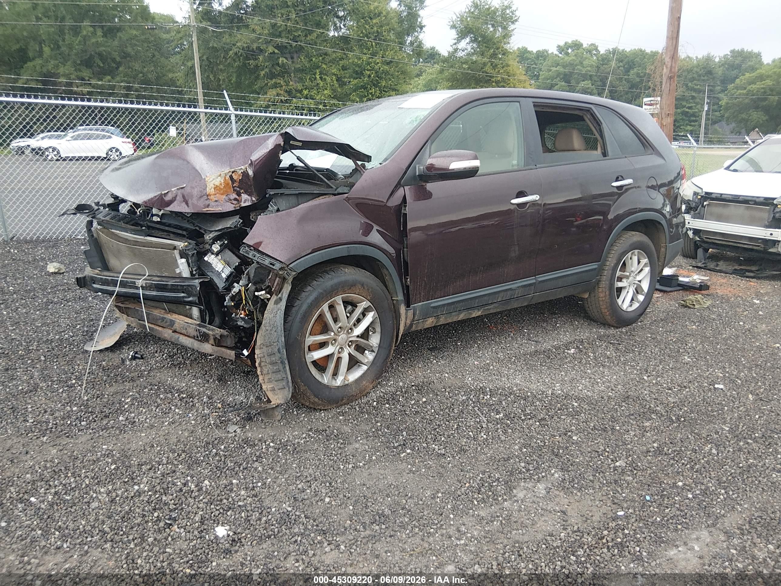 2015 Kia Sorento Lx Burgundy vin: 5XYKT3A63FG576835