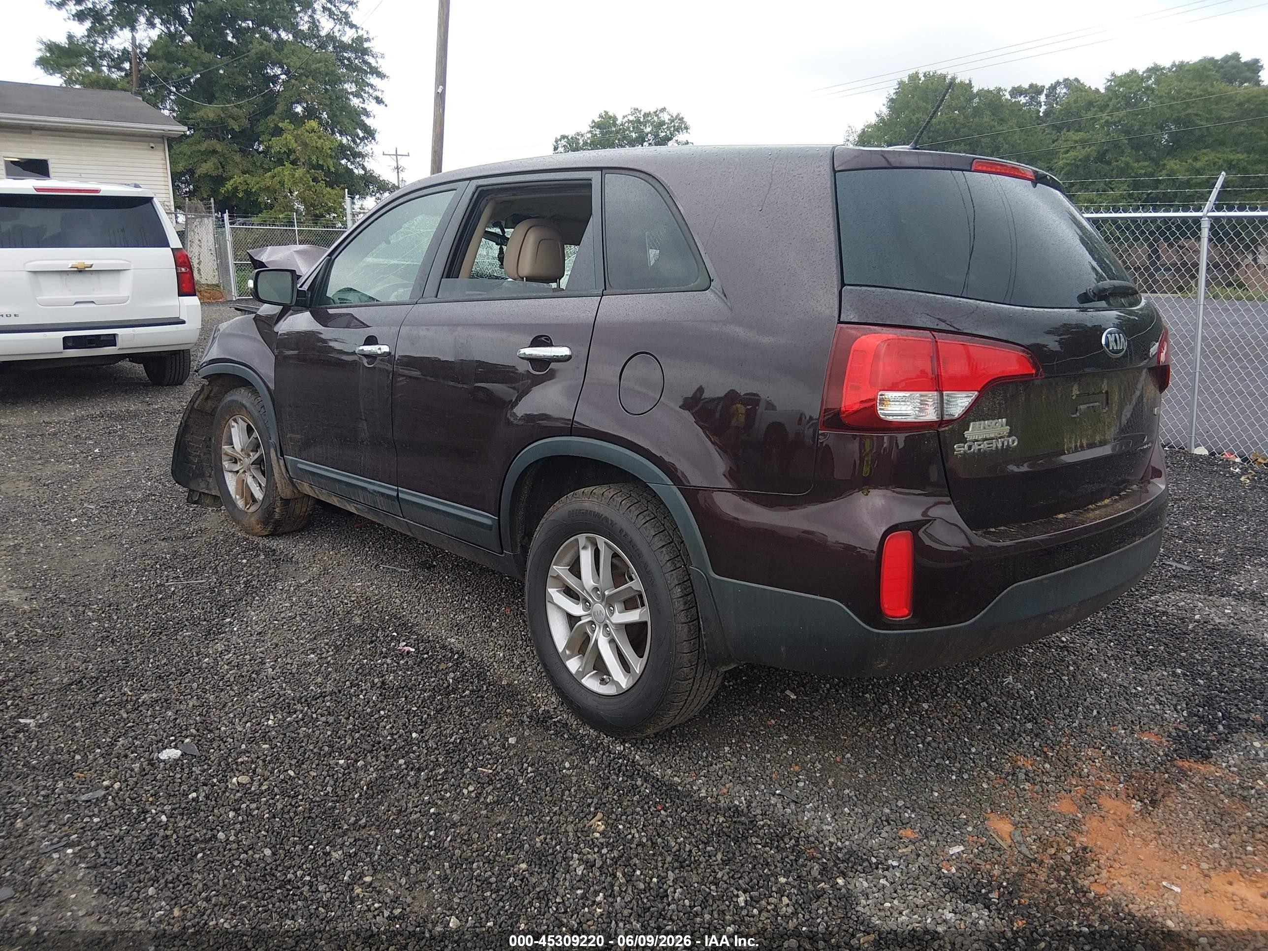 2015 Kia Sorento Lx Burgundy vin: 5XYKT3A63FG576835