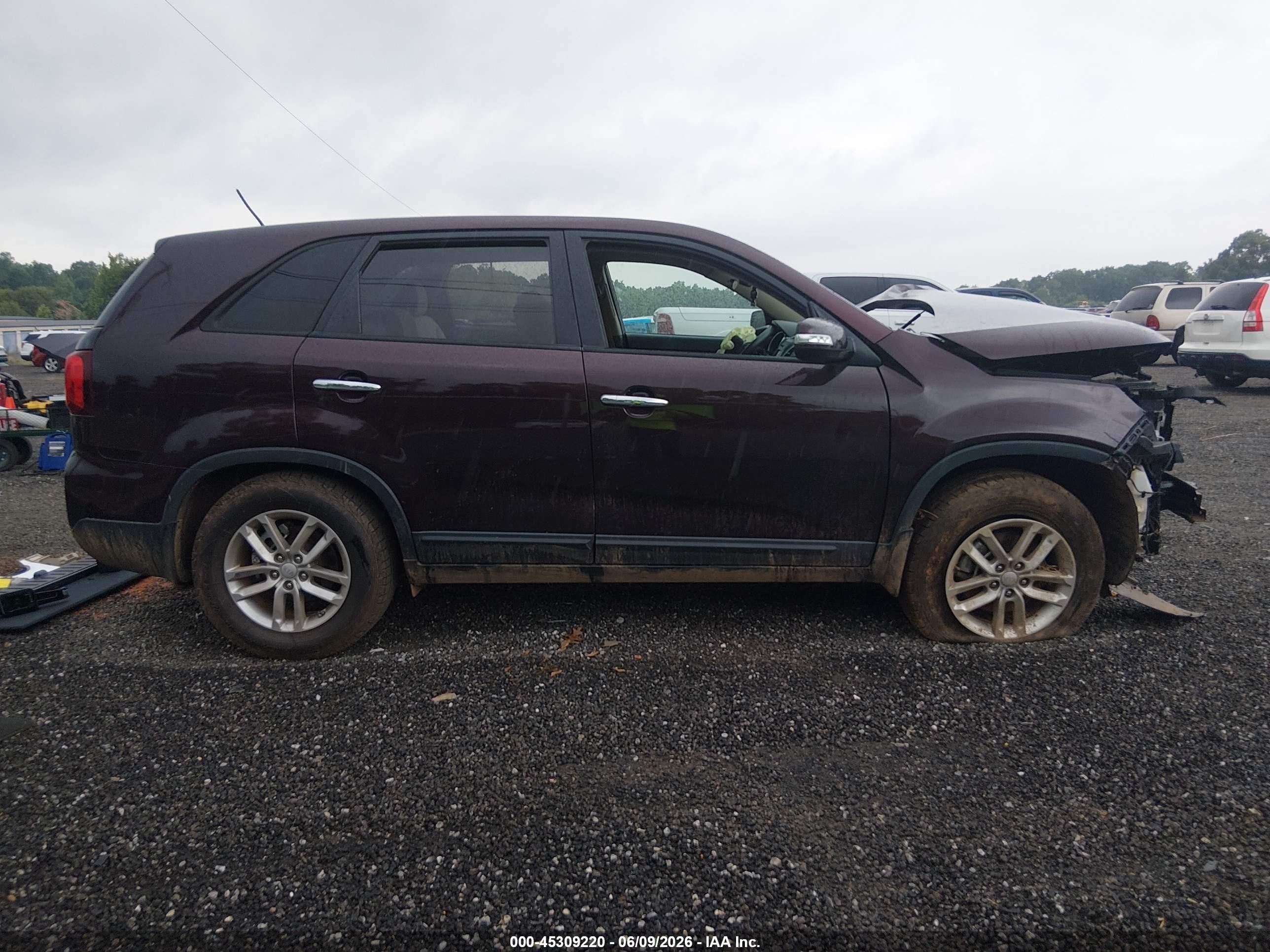 2015 Kia Sorento Lx Burgundy vin: 5XYKT3A63FG576835