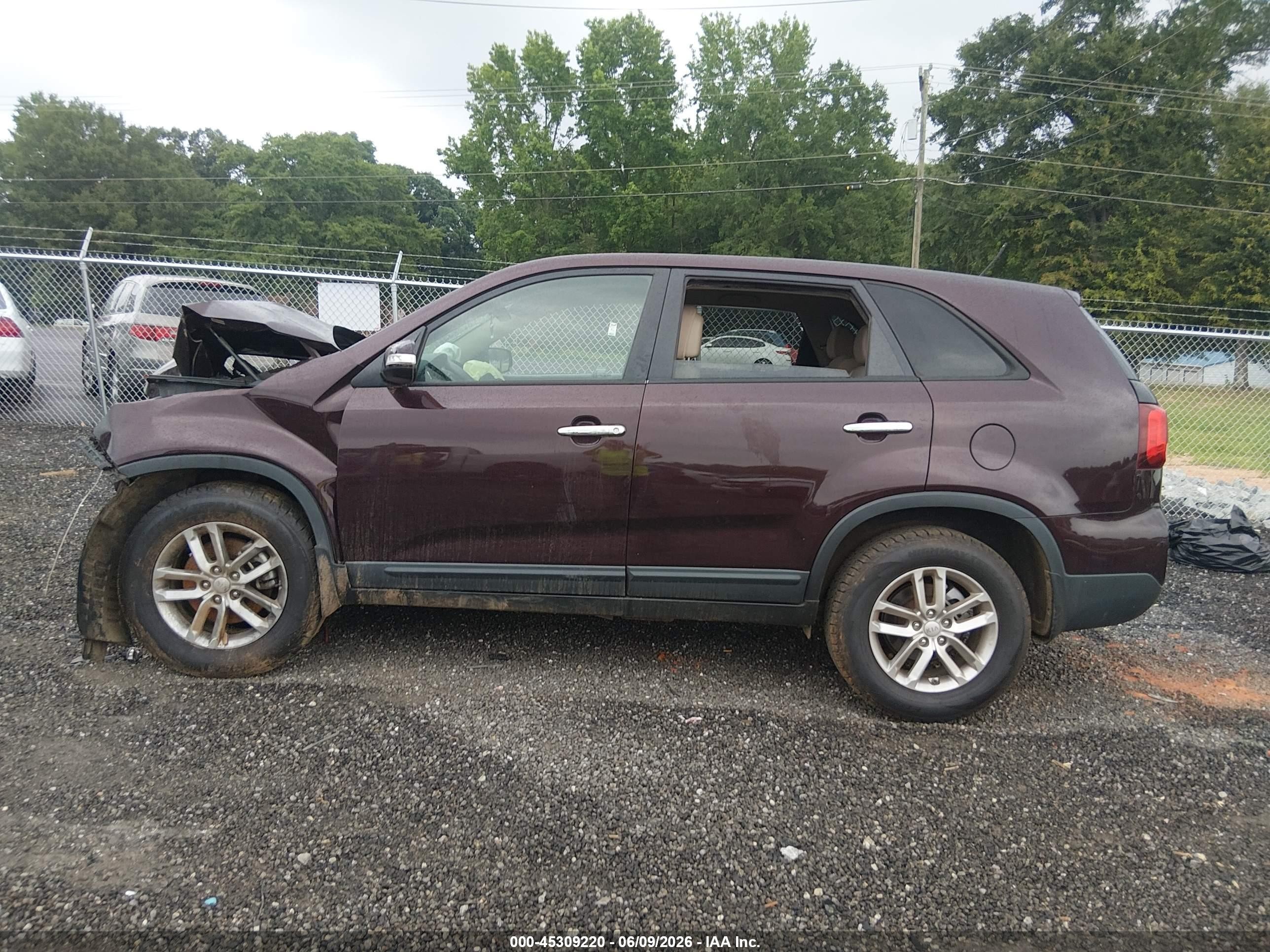 2015 Kia Sorento Lx Burgundy vin: 5XYKT3A63FG576835