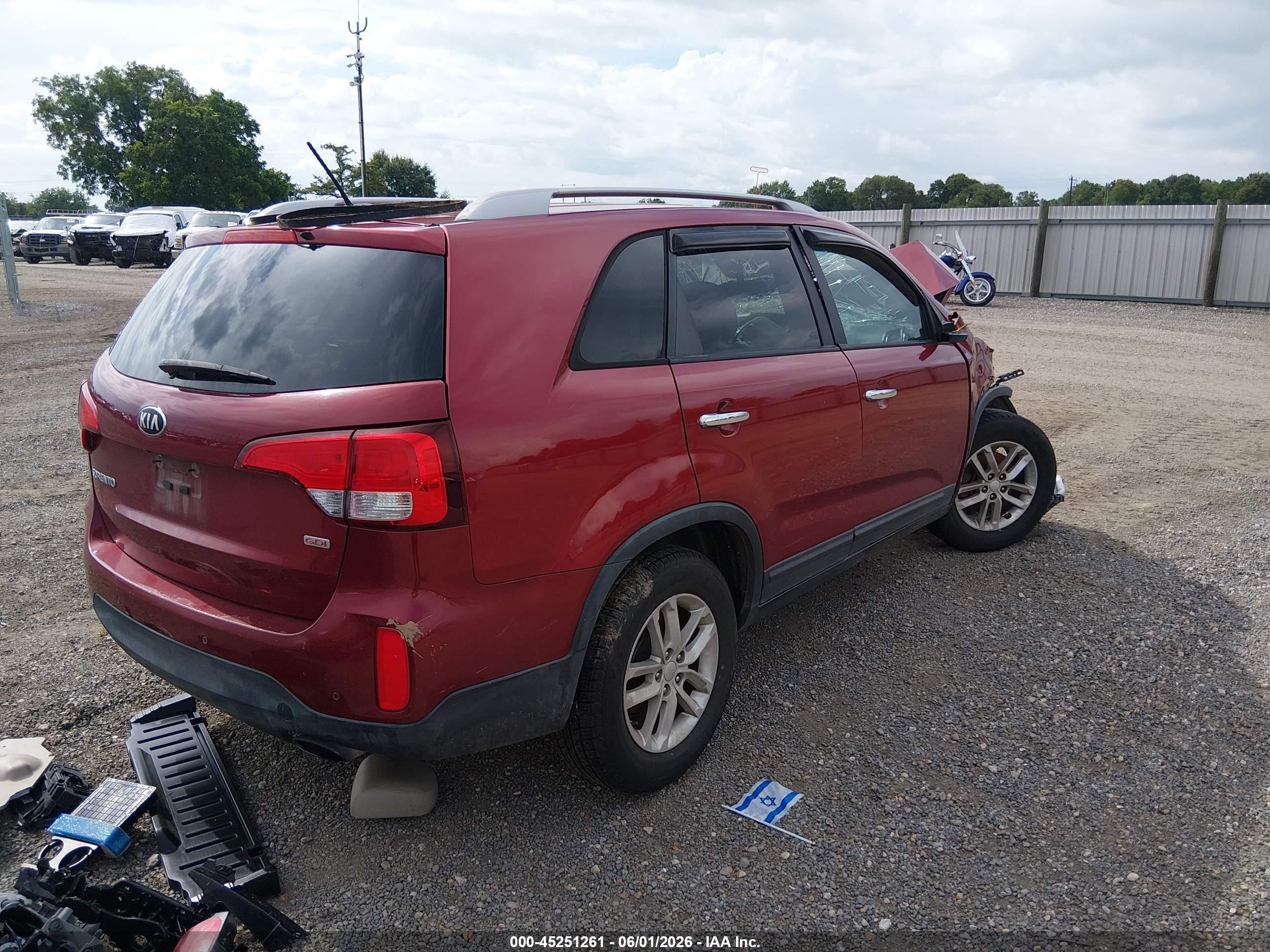 2015 Kia Sorento Lx Burgundy vin: 5XYKT3A63FG631235