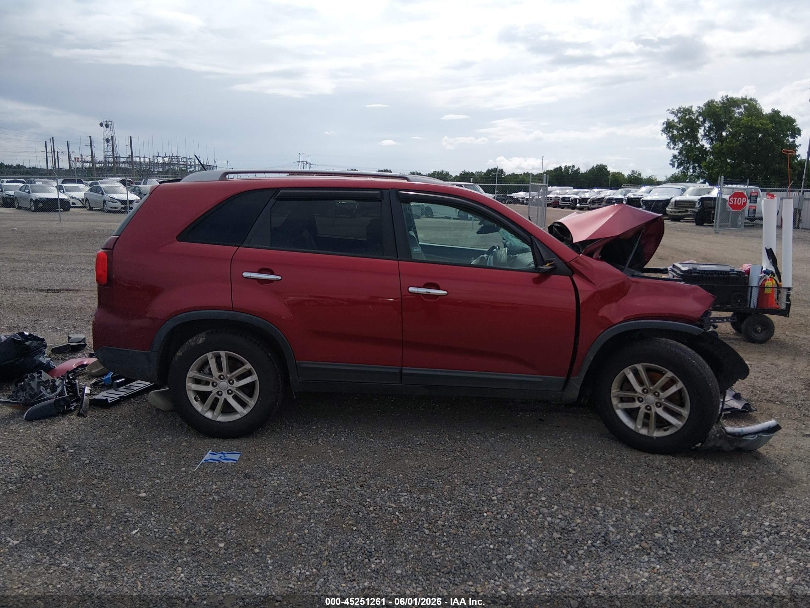 2015 Kia Sorento Lx Burgundy vin: 5XYKT3A63FG631235