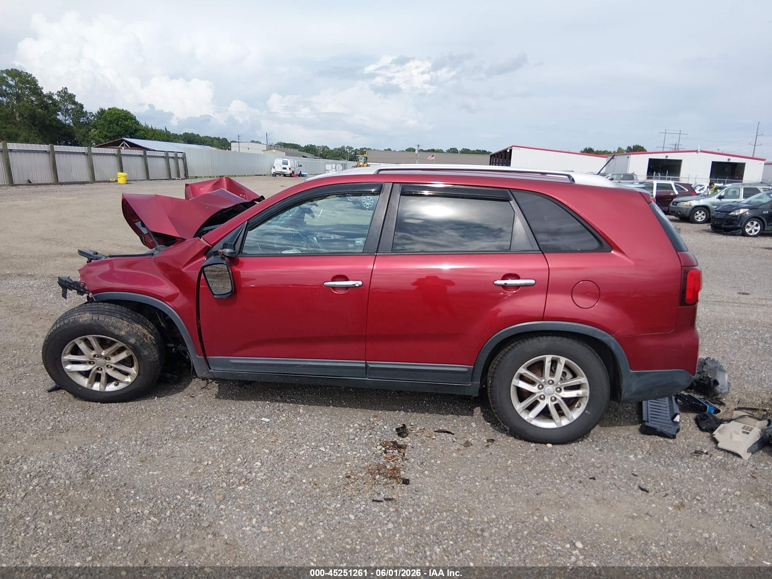 2015 Kia Sorento Lx Burgundy vin: 5XYKT3A63FG631235