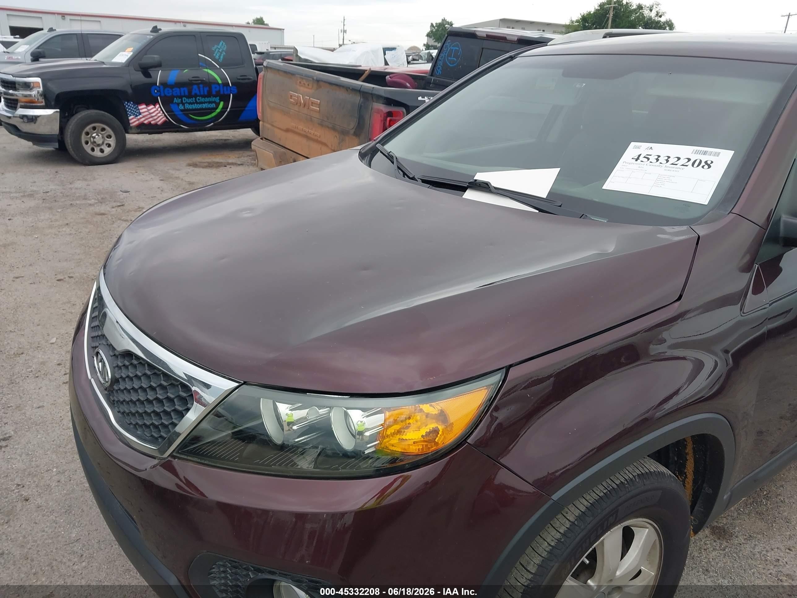 2012 Kia Sorento Lx Темно-бордовый vin: 5XYKT3A64CG295378