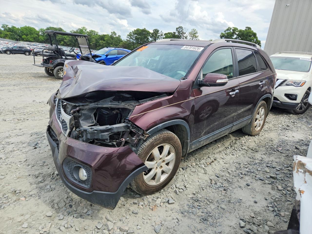 2013 Kia Sorento Lx Purple vin: 5XYKT3A64DG358173